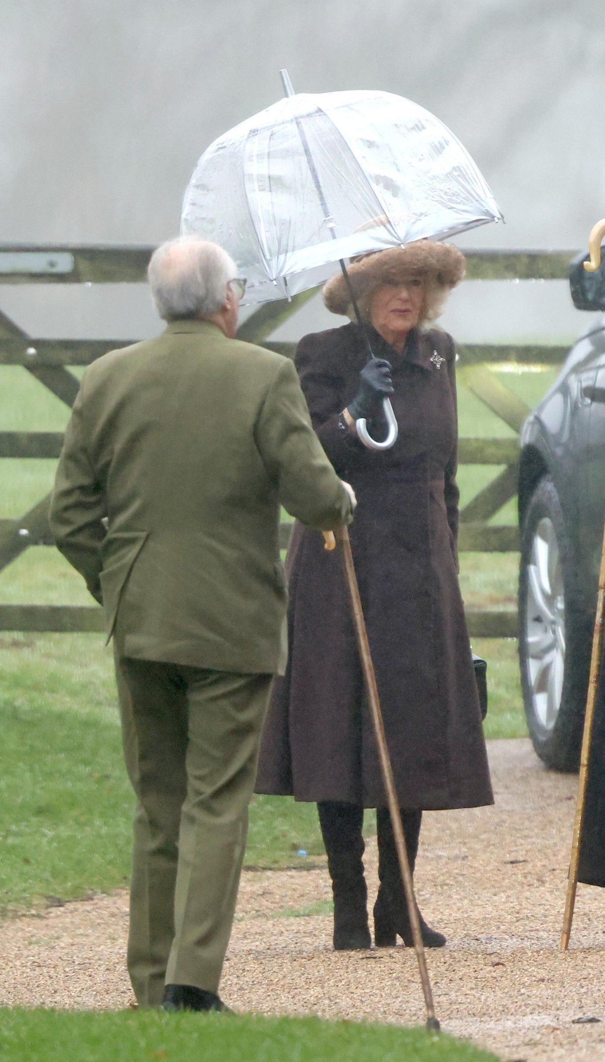 The King and Queen of the United Kingdom attend a Sunday church service at St. Mary Magdalene near the Sandringham estate on January 5, 2025 (Paul Marriott/PA Images/Alamy)