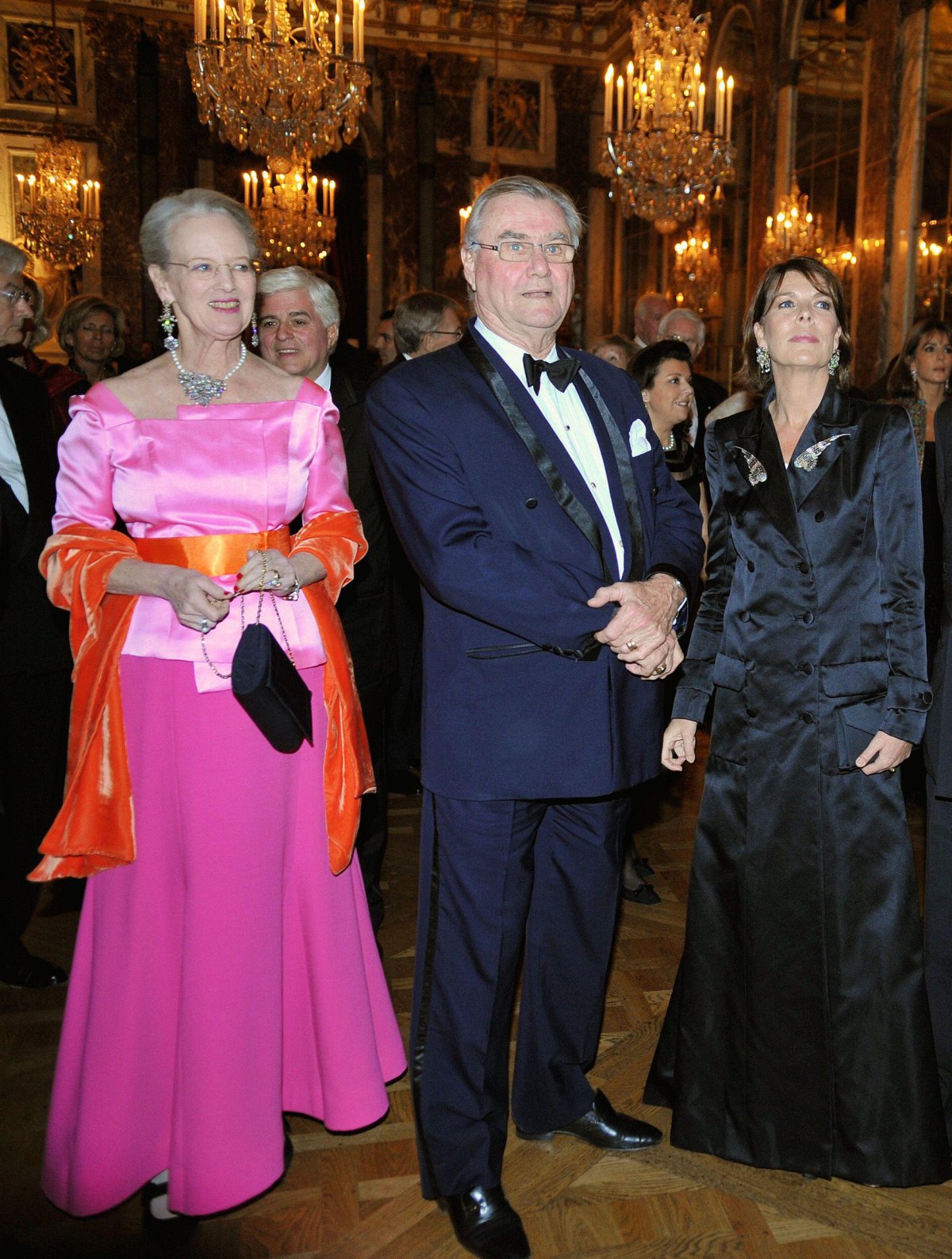 The Princess of Hanover, with the Queen of Denmark and Prince Henrik, attends an exhibition at the Palace of Versailles on November 19, 2007 (Nicolas Gouhier/Abaca Press/Alamy)