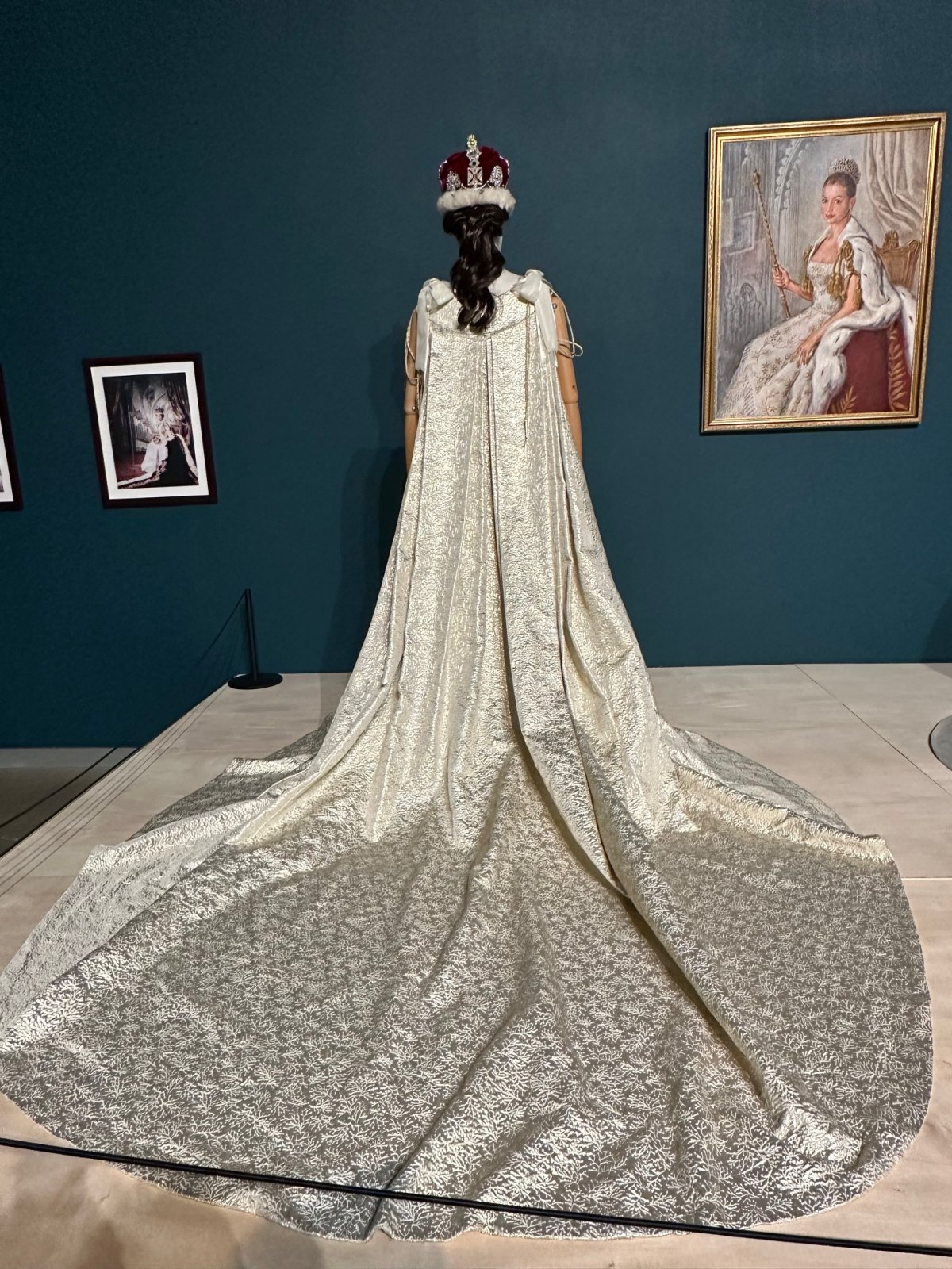 The coronation ensemble from The Princess Diaries films is displayed as part of the "All That Glitters: The Crown Jewels of the Walt Disney Archives" exhibition at the Arlington Museum of Art, 2024 (Photo generously provided by Lady Maria)