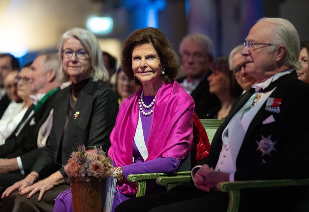 The King and Queen of Sweden attend the Academy of Forestry and Agriculture's ceremonial gathering at Stockholm City Hall on January 28, 2025 (Fredrik Sandberg/TT News Agency/Alamy)