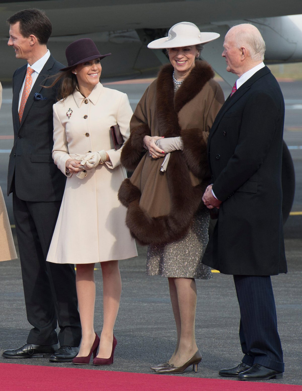 Prince Joachim, Princess Marie, Princess Benedikte, and Prince Richard welcome the King and Queen of the Netherlands to Denmark for a state visit on March 17, 2015 (DPA Picture Alliance/Alamy)