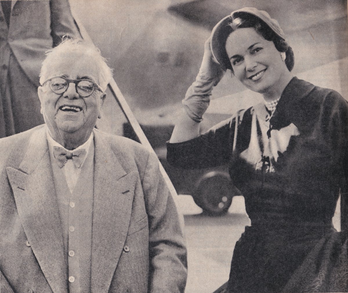The Aga Khan III and his wife, Begum Om Habibeh Aga Khan, ca. 1954 (Wikimedia Commons)