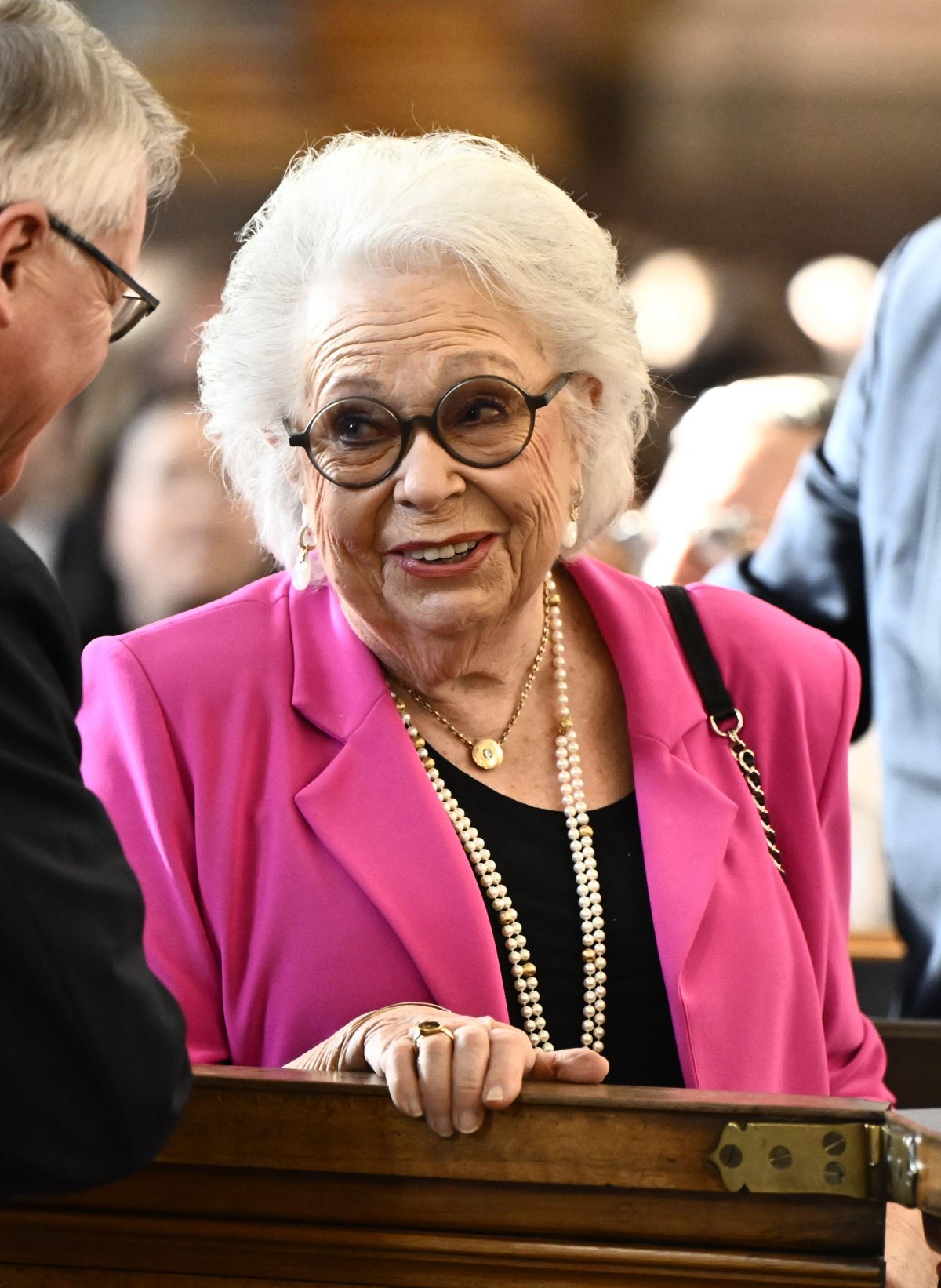 Princess Christina attends a Te Deum service in honor of the birth of Princess Ines in the chapel of the Royal Palace in Stockholm on February 10, 2025 (Christine Olsson/TT News Agency/Alamy)