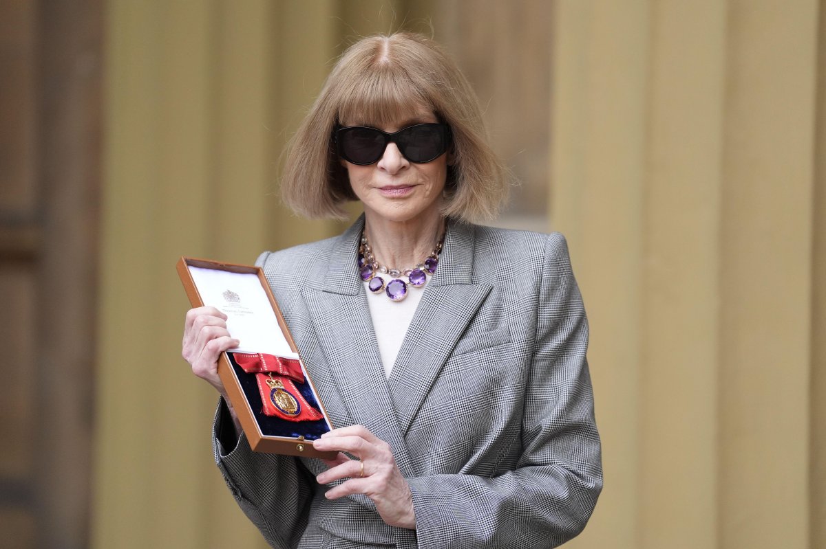 Dame Anna Wintour is pictured after being made a Companion of Honour at Buckingham Palace in London on February 4, 2025 (Andrew Matthews/PA Images/Alamy)