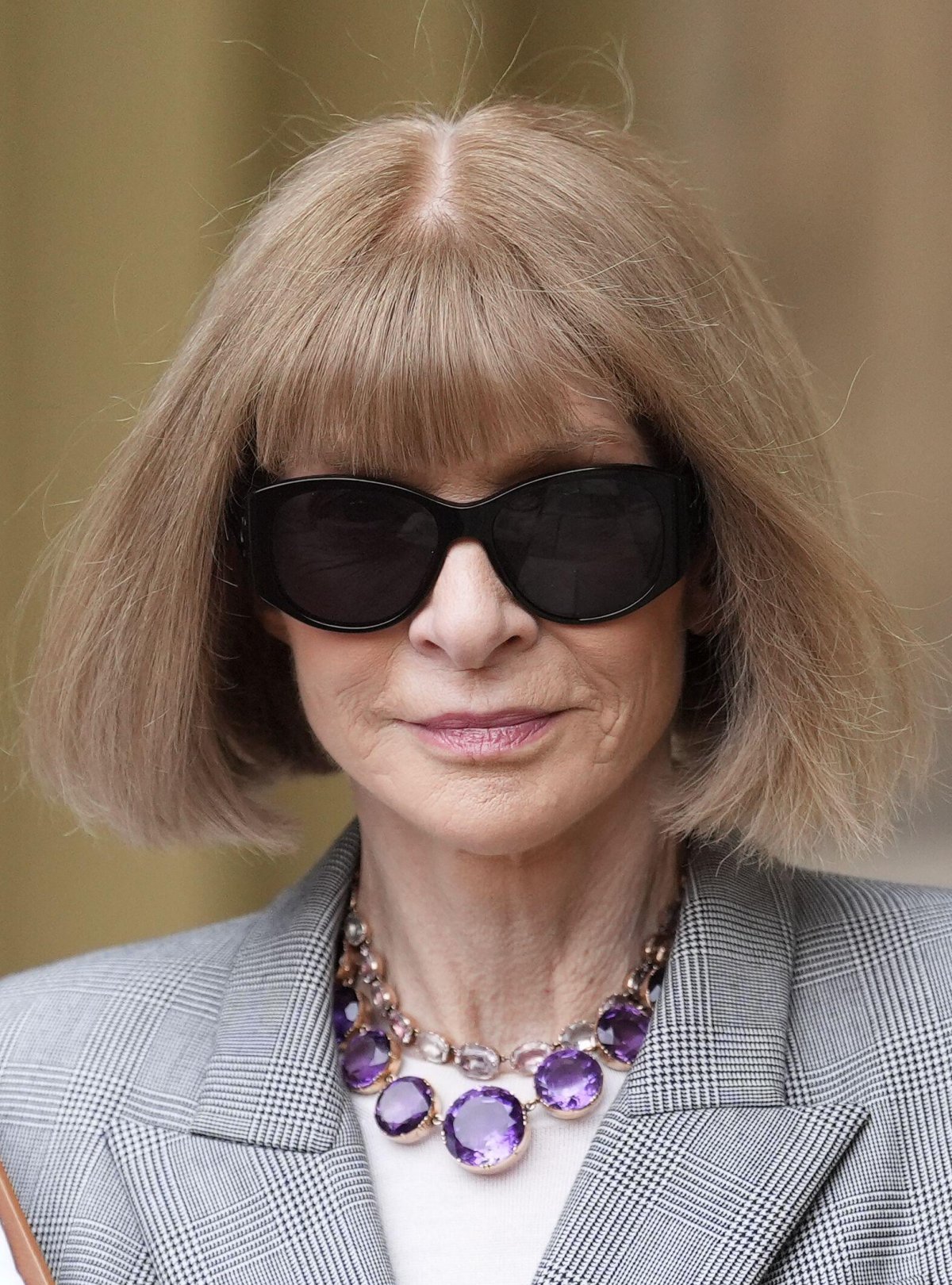 Dame Anna Wintour is pictured after being made a Companion of Honour at Buckingham Palace in London on February 4, 2025 (Andrew Matthews/PA Images/Alamy)