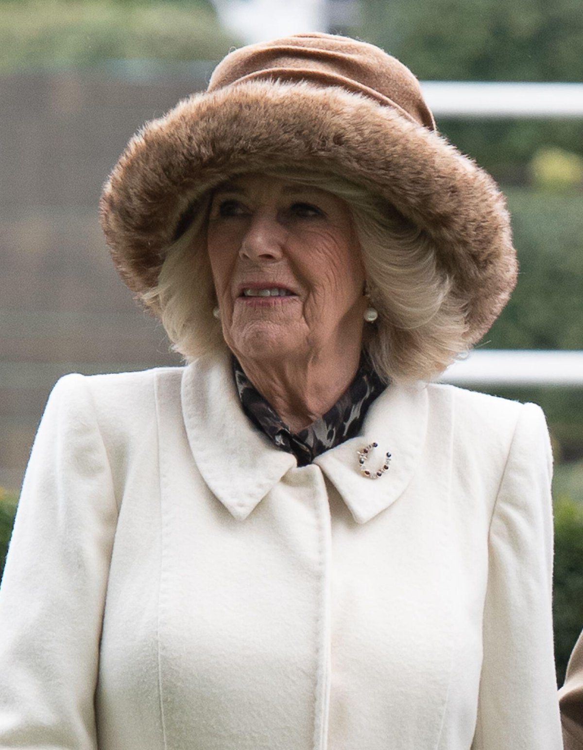 Queen Camilla attends the Betfair Ascot Chase Raceday on February 15, 2025 (Maureen McLean/Alamy)