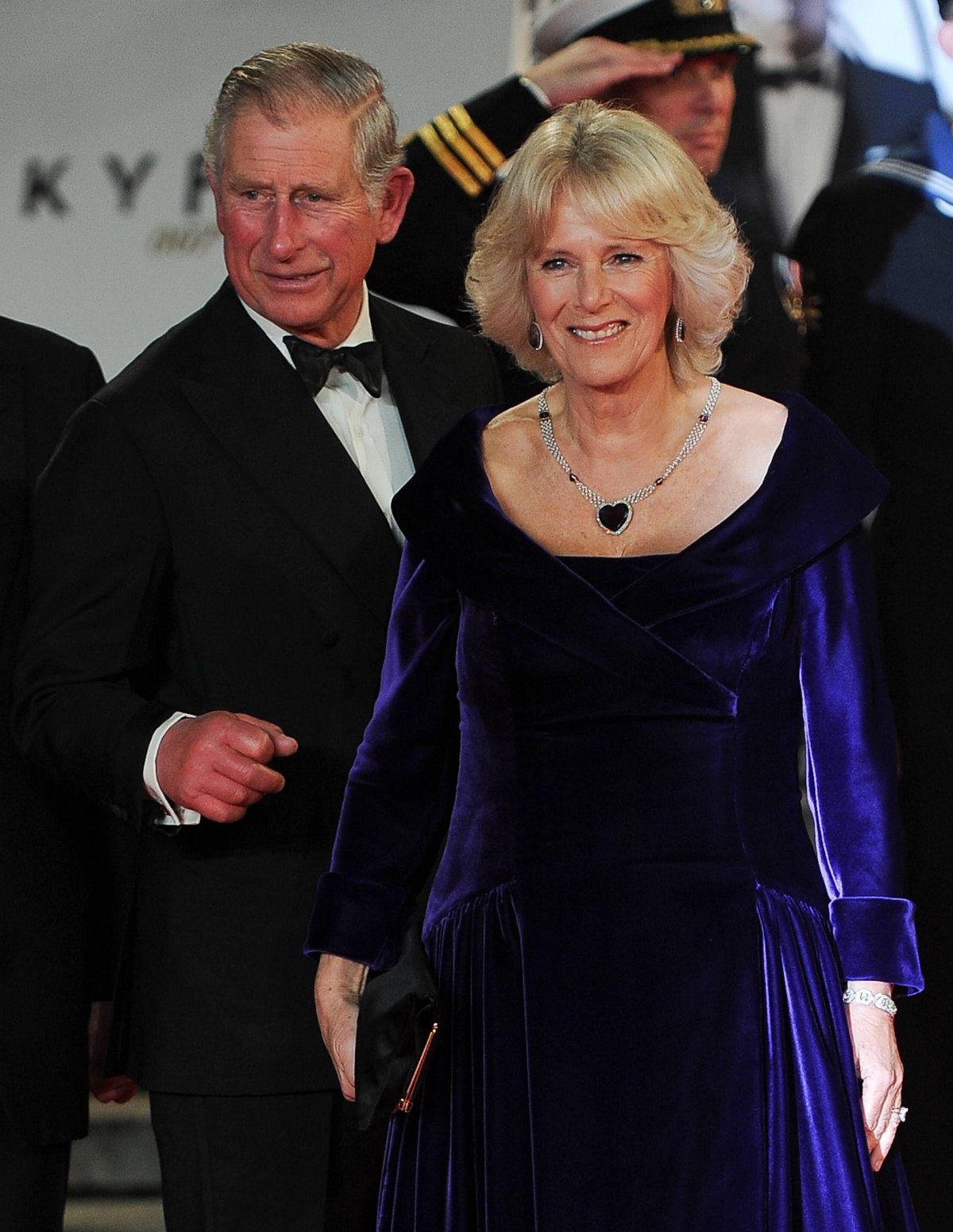 The Prince of Wales and the Duchess of Cornwall attend the premiere of Skyfall at the Royal Albert Hall in London on October 23, 2012 (GTCRFOTO/Alamy)