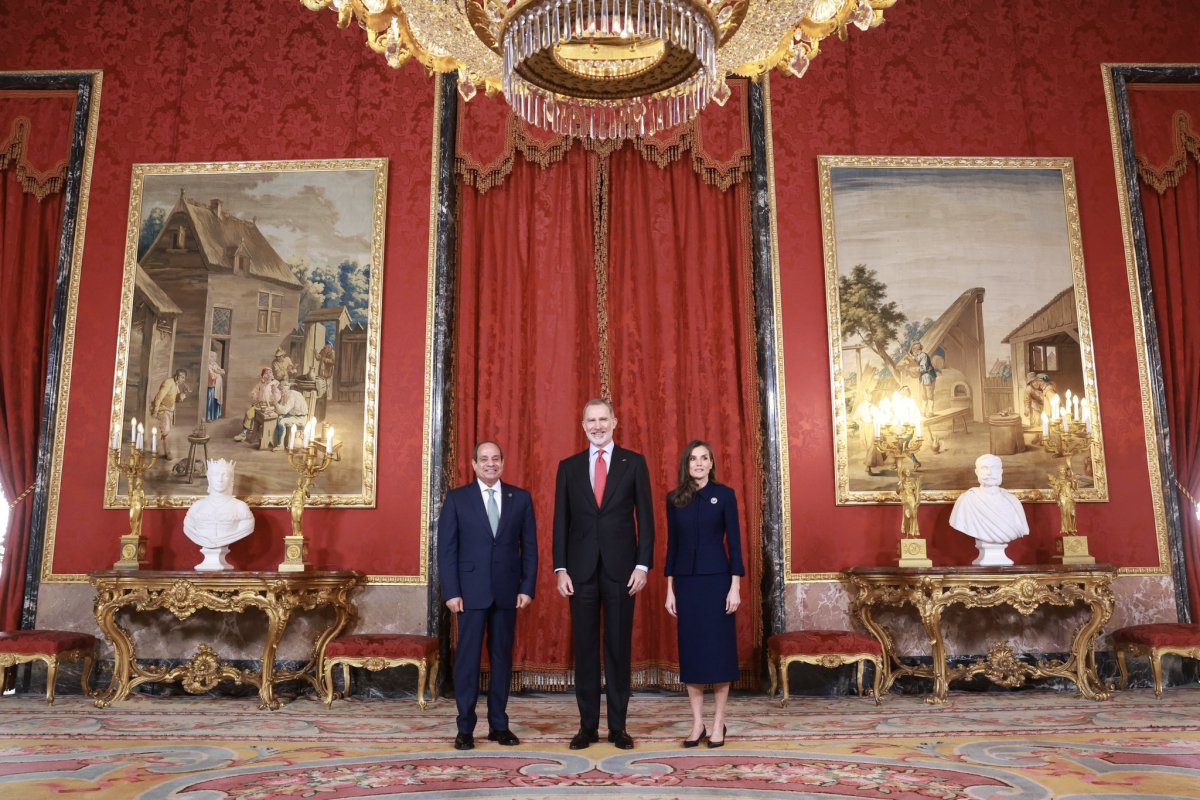 The King and Queen of Spain host a luncheon at the Royal Palace in Madrid in honor of the visiting President of Egypt on February 19, 2025 (Casa de S.M. el Rey)