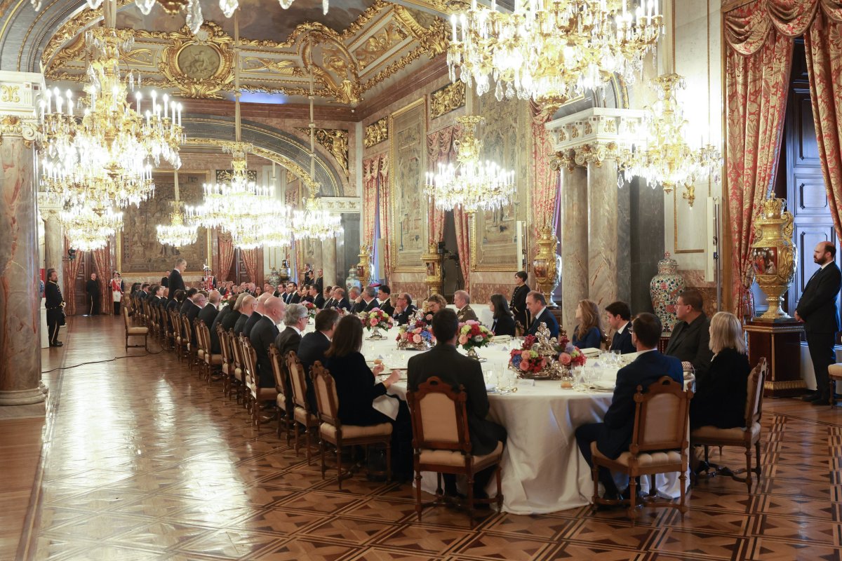 The King and Queen of Spain host a luncheon at the Royal Palace in Madrid in honor of the visiting President of Egypt on February 19, 2025 (Casa de S.M. el Rey)