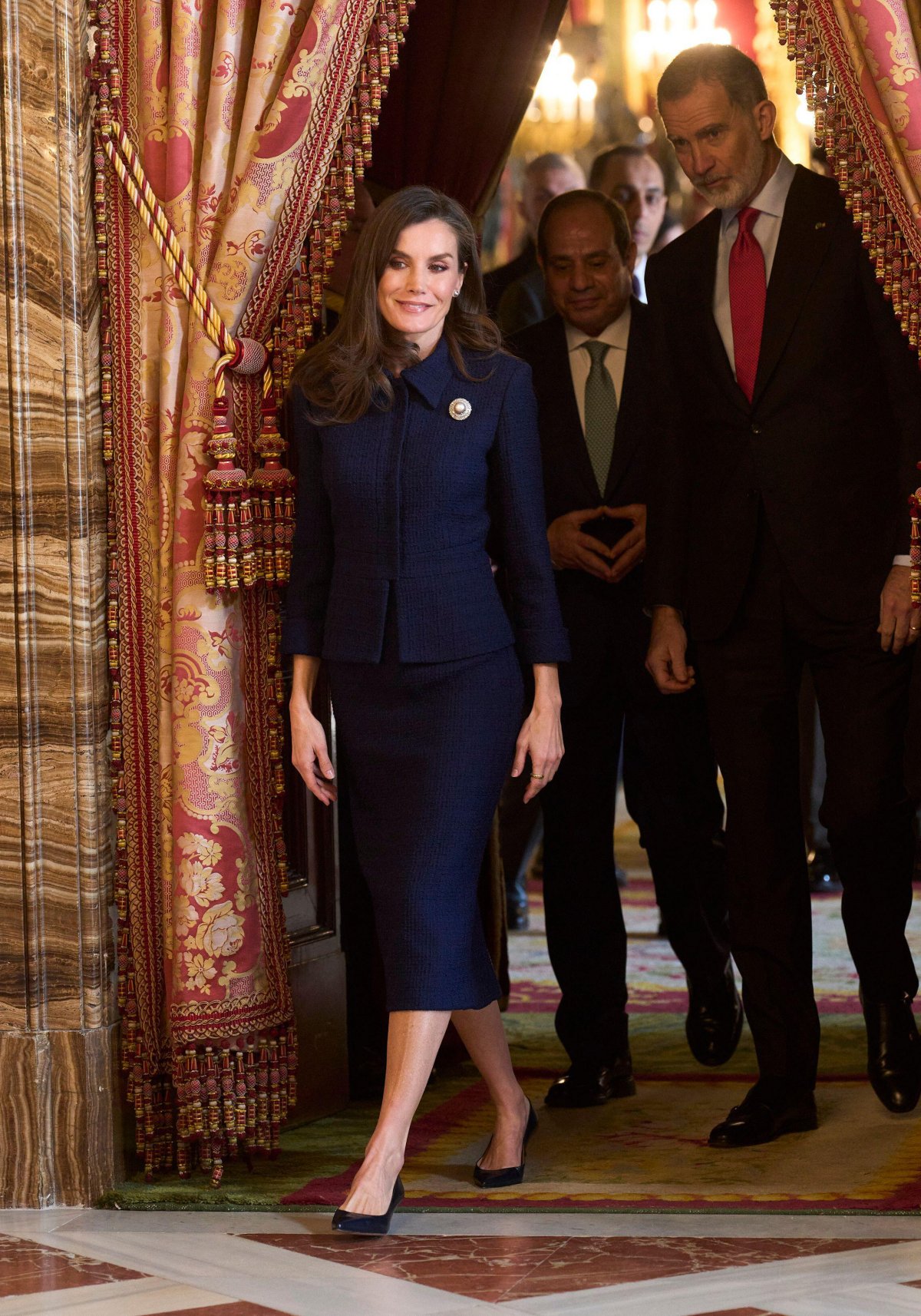 The King and Queen of Spain host a luncheon at the Royal Palace in Madrid in honor of the visiting President of Egypt on February 19, 2025 (MPG/Alamy)