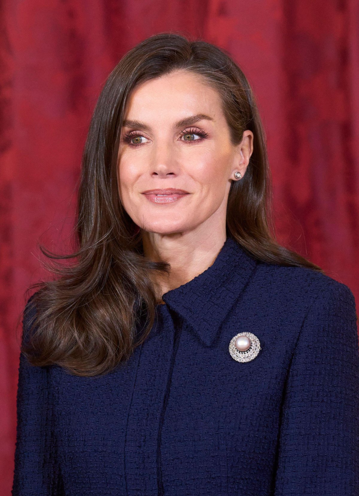 The Queen of Spain hosts a luncheon at the Royal Palace in Madrid in honor of the visiting President of Egypt on February 19, 2025 (MPG/Alamy)