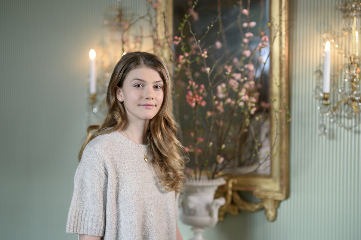 Princess Estelle of Sweden, photographed in Prince Bertil's apartment at the Royal Palace ahead of her 13th birthday, February 2025 (Kate Gabor/The Royal Court)
