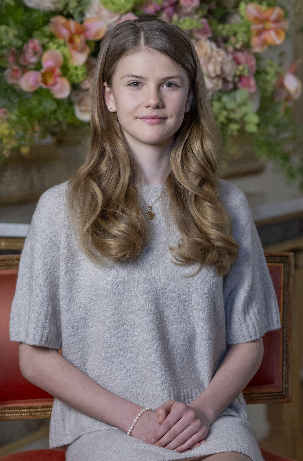 Princess Estelle of Sweden, photographed in Prince Bertil's apartment at the Royal Palace ahead of her 13th birthday, February 2025 (Kate Gabor/The Royal Court)
