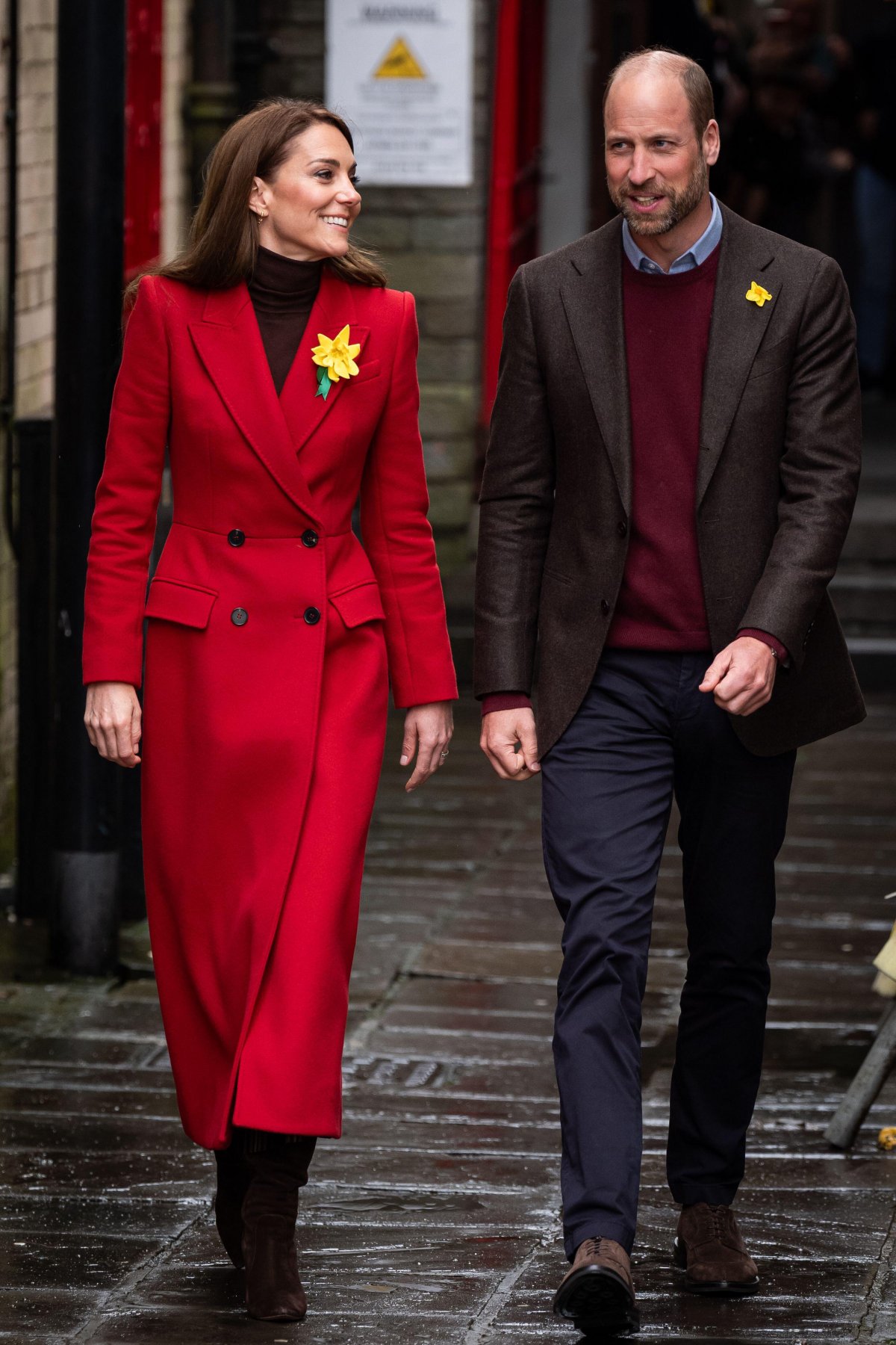 The Prince and Princess of Wales visit Pontypridd Market in Wales on February 26, 2025 (Aaron Chown/PA Images/Alamy)