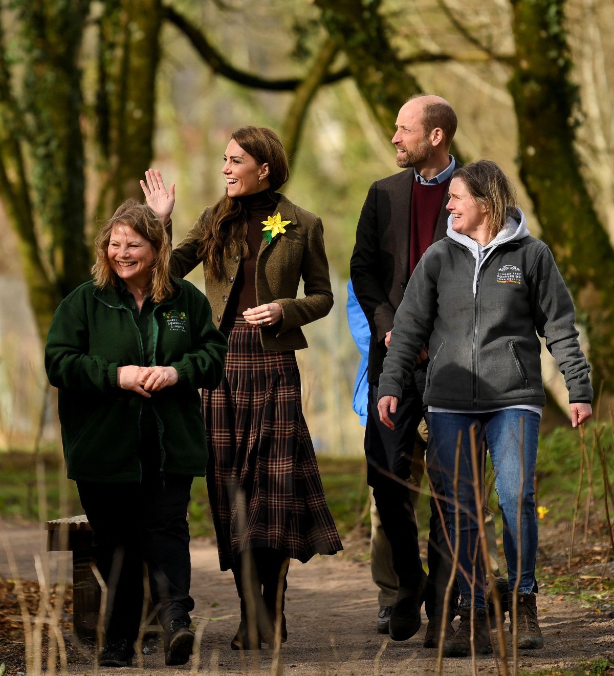 The Prince and Princess of Wales visit Meadow Street Community Garden and Woodland in Pontypridd on February 26, 2025 (Jaimi Joy/PA Images/Alamy)