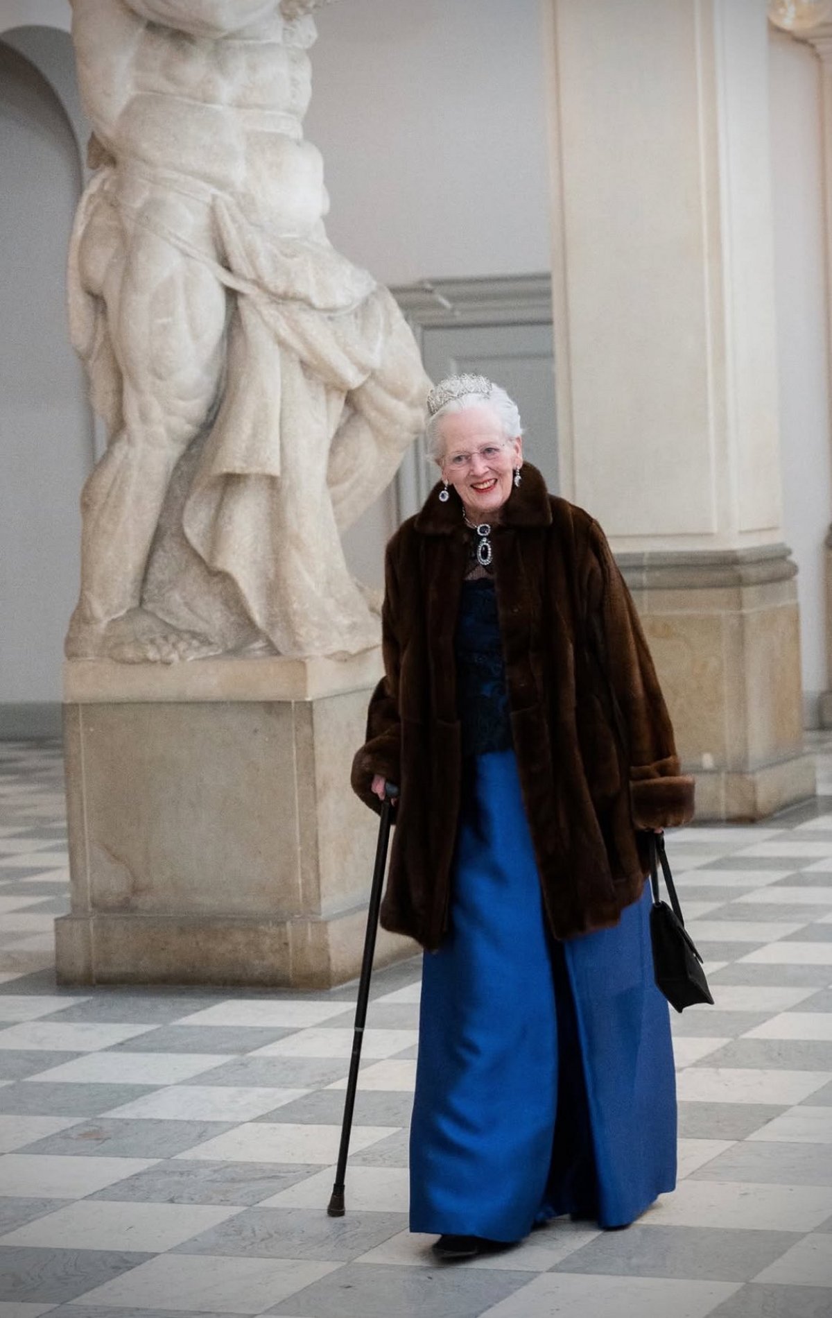 Queen Margrethe of Denmark attends an arts and culture banquet at Christiansborg Palace in Copenhagen on February 28, 2025 (Kongehuset)