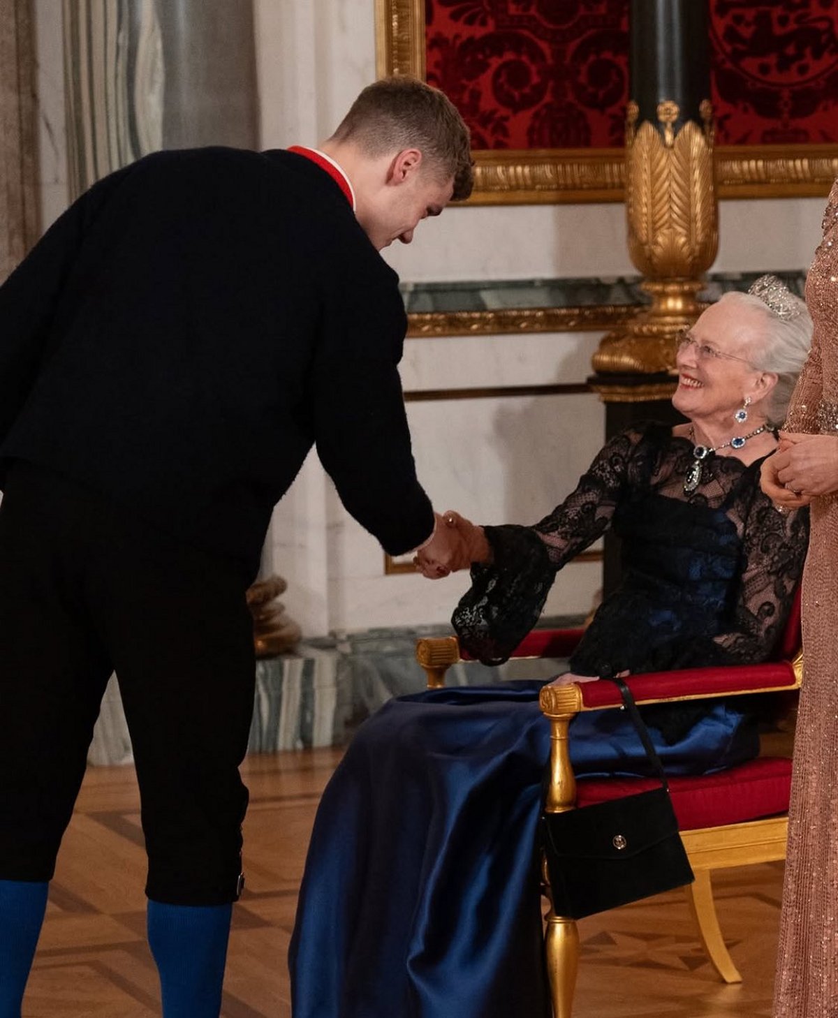 Queen Margrethe of Denmark attends an arts and culture banquet at Christiansborg Palace in Copenhagen on February 28, 2025 (Kongehuset)