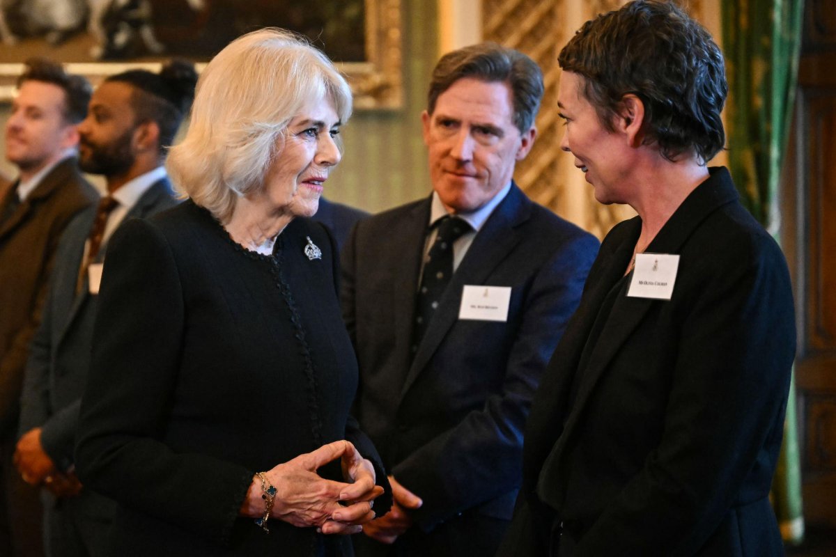Queen Camilla hosts a reception to celebrate the final of BBC's creative writing competition, 500 Words, at Buckingham Palace on February 26, 2025 (Justin Tallis/PA Images/Alamy)