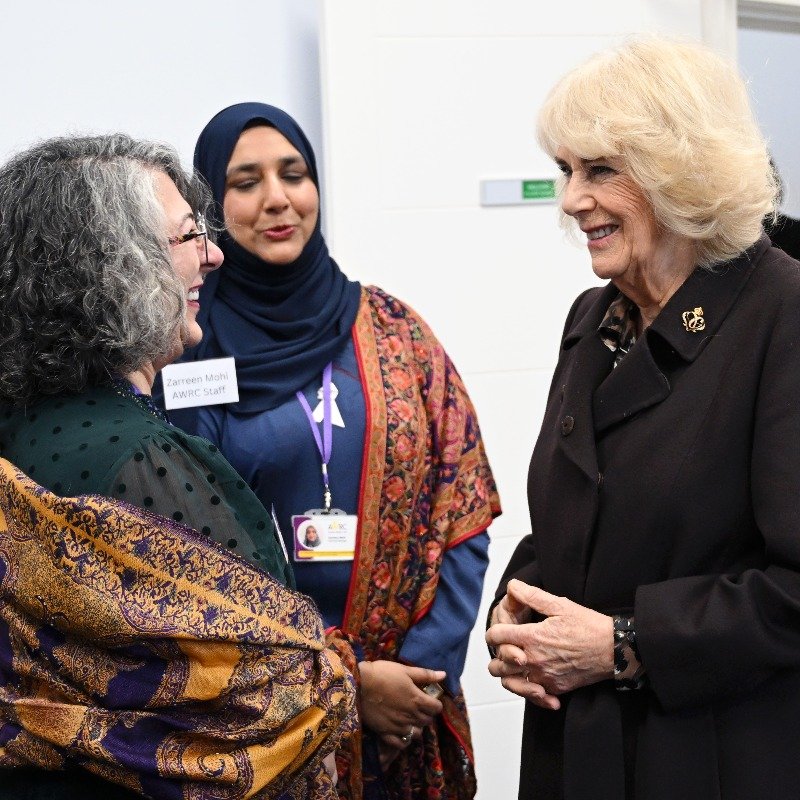Queen Camilla opens a new healing garden at the Asian Women’s Resource Centre in Brent on February 20, 2025 (Buckingham Palace)