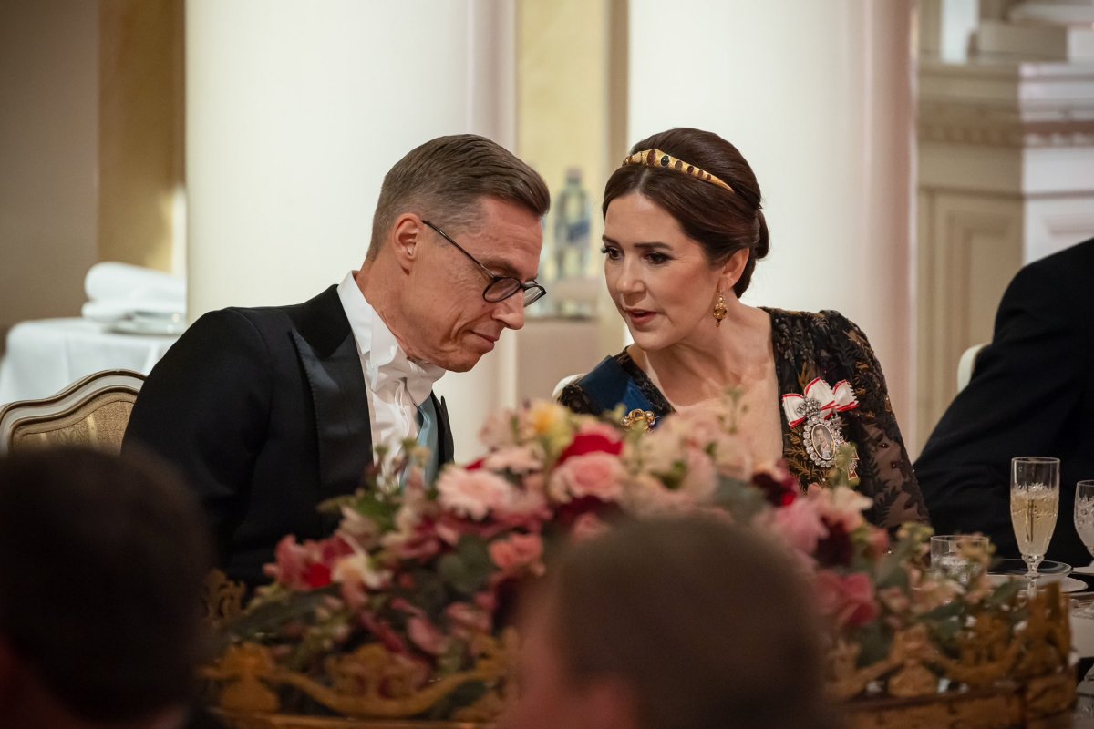 The Queen of Denmark attends a state banquet at the Presidential Palace in Helsinki on March 4, 2025 (Office of the President of the Republic of Finland)