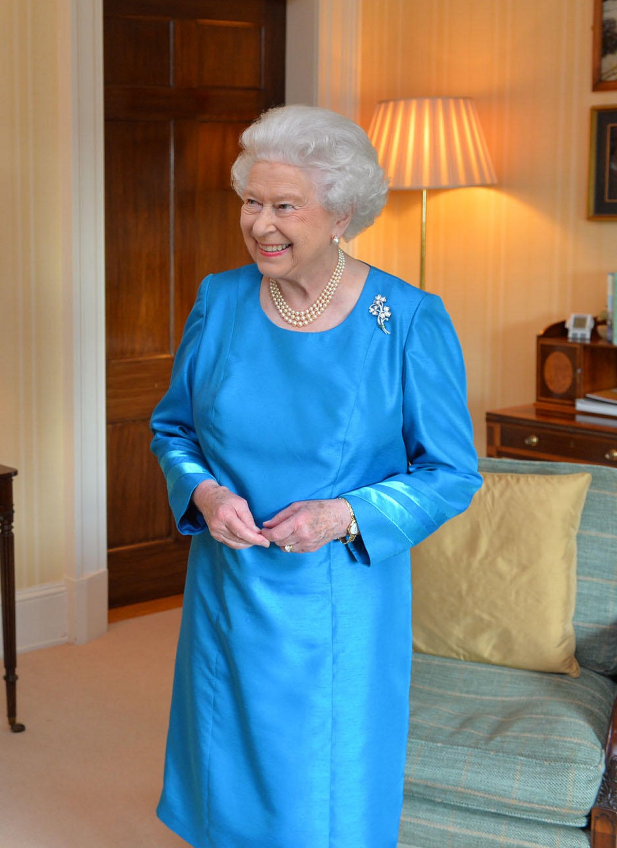 Queen Elizabeth II holds private audiences at Hillsborough Castle during a three-day visit to Northern Ireland on June 23, 2014 (Aaron McCracken/PA Images/Alamy)