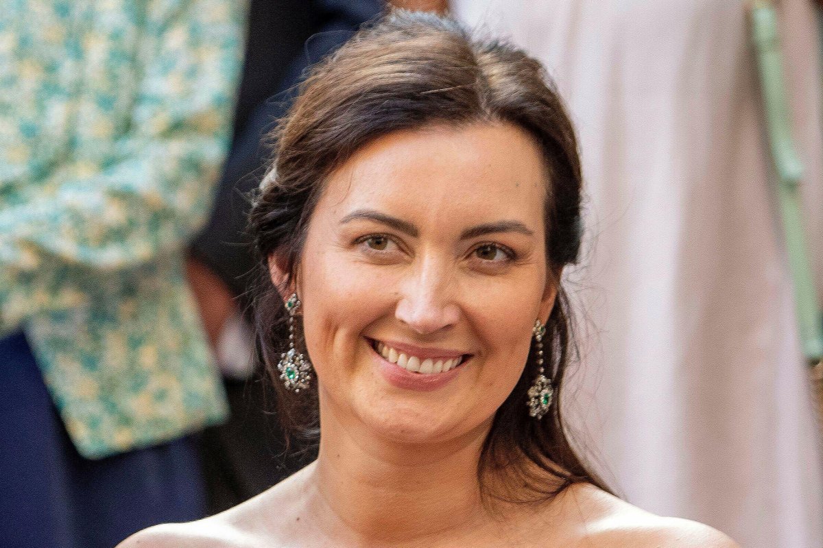 Princess Claire of Luxembourg attends the wedding of Princess Alexandra and Nicolas Bagory in Bormes-les-Mimosas on April 29, 2023 (Albert Nieboer/DPA Picture Alliance/Alamy)