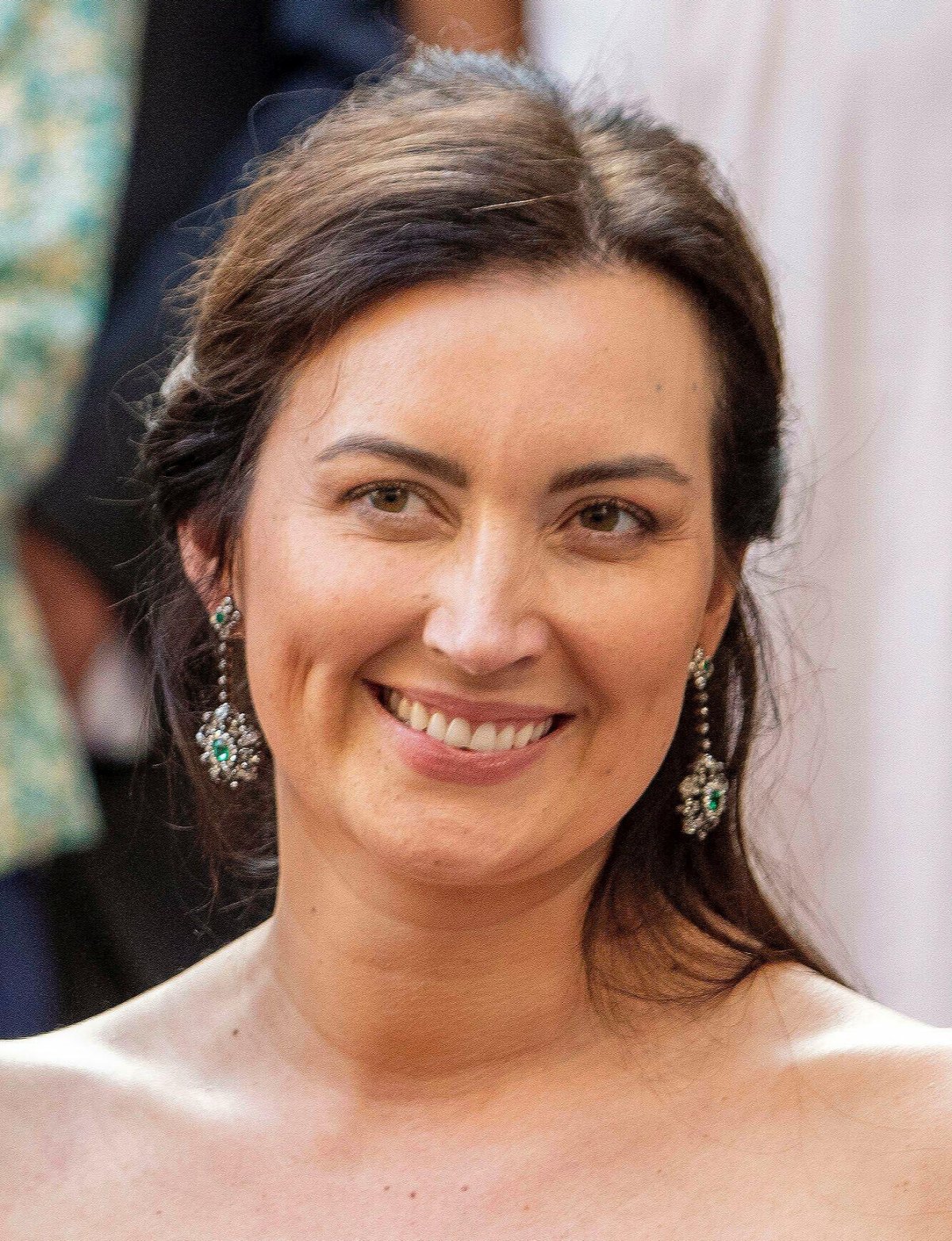 Princess Claire of Luxembourg attends the wedding of Princess Alexandra and Nicolas Bagory in Bormes-les-Mimosas on April 29, 2023 (Albert Nieboer/DPA Picture Alliance/Alamy)