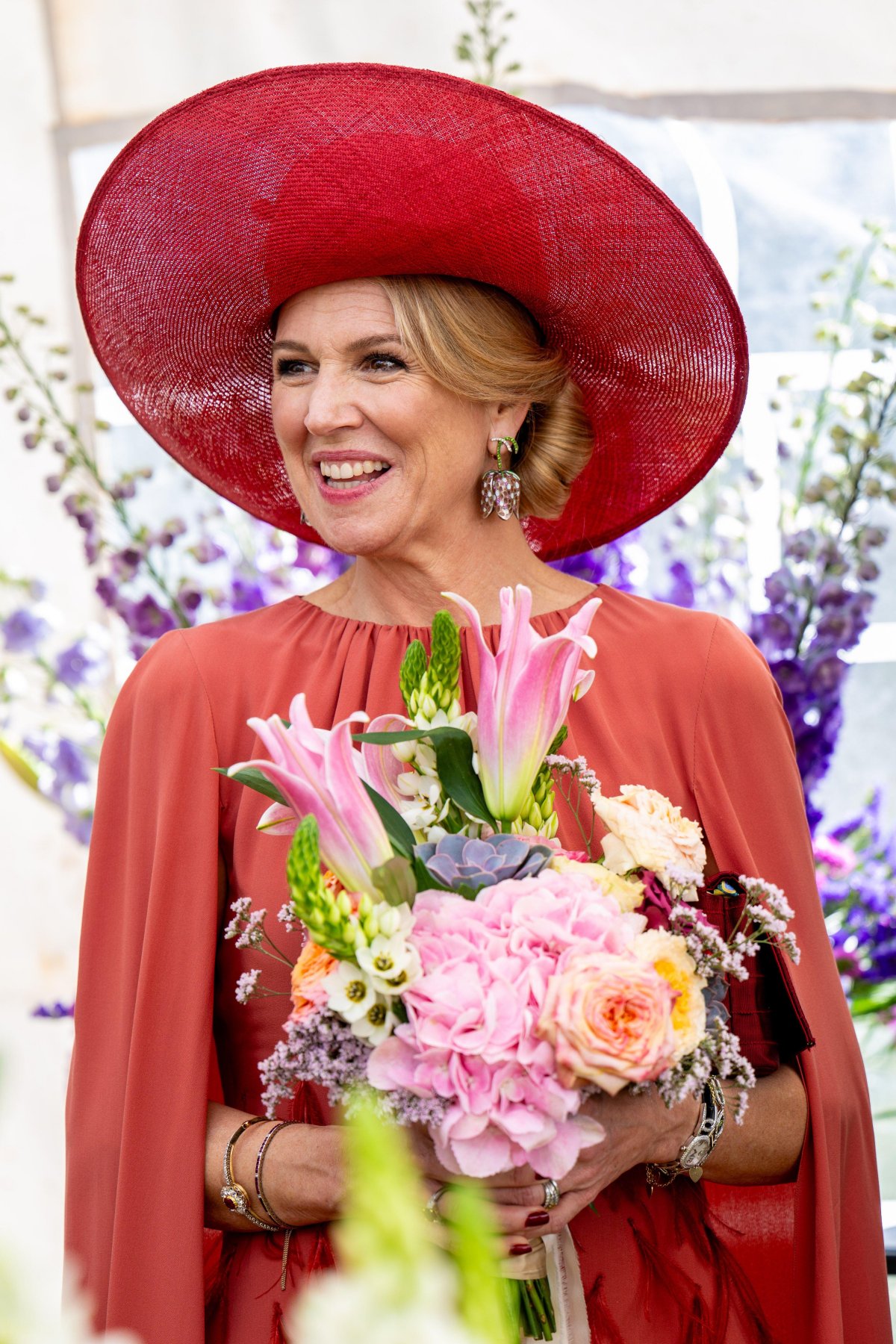 The Queen of the Netherlands is pictured on the first day of the Dutch state visit to Kenya on March 18, 2025 (Patrick van Emst/NLBeeld/Alamy)