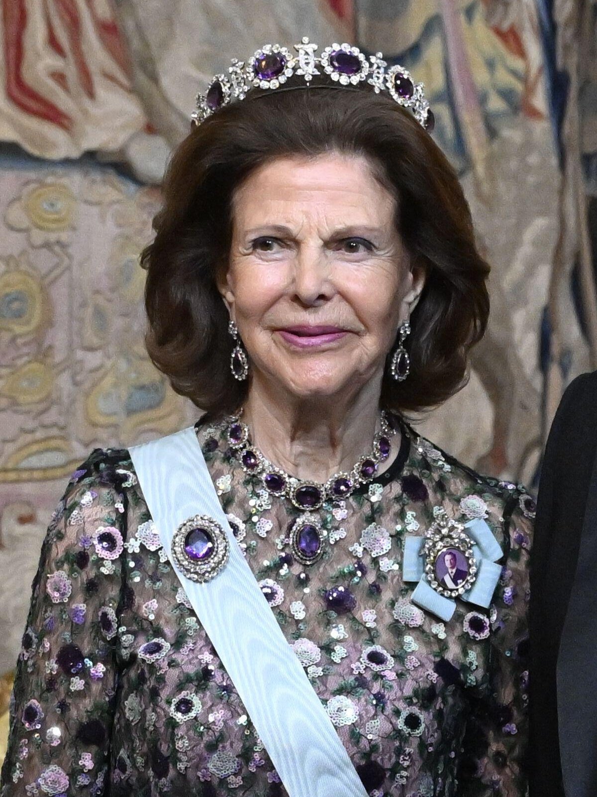 The Queen of Sweden attends a representation dinner at the Royal Palace in Stockholm on March 19, 2025 (Jonas Ekströmer/TT News Agency/Alamy)