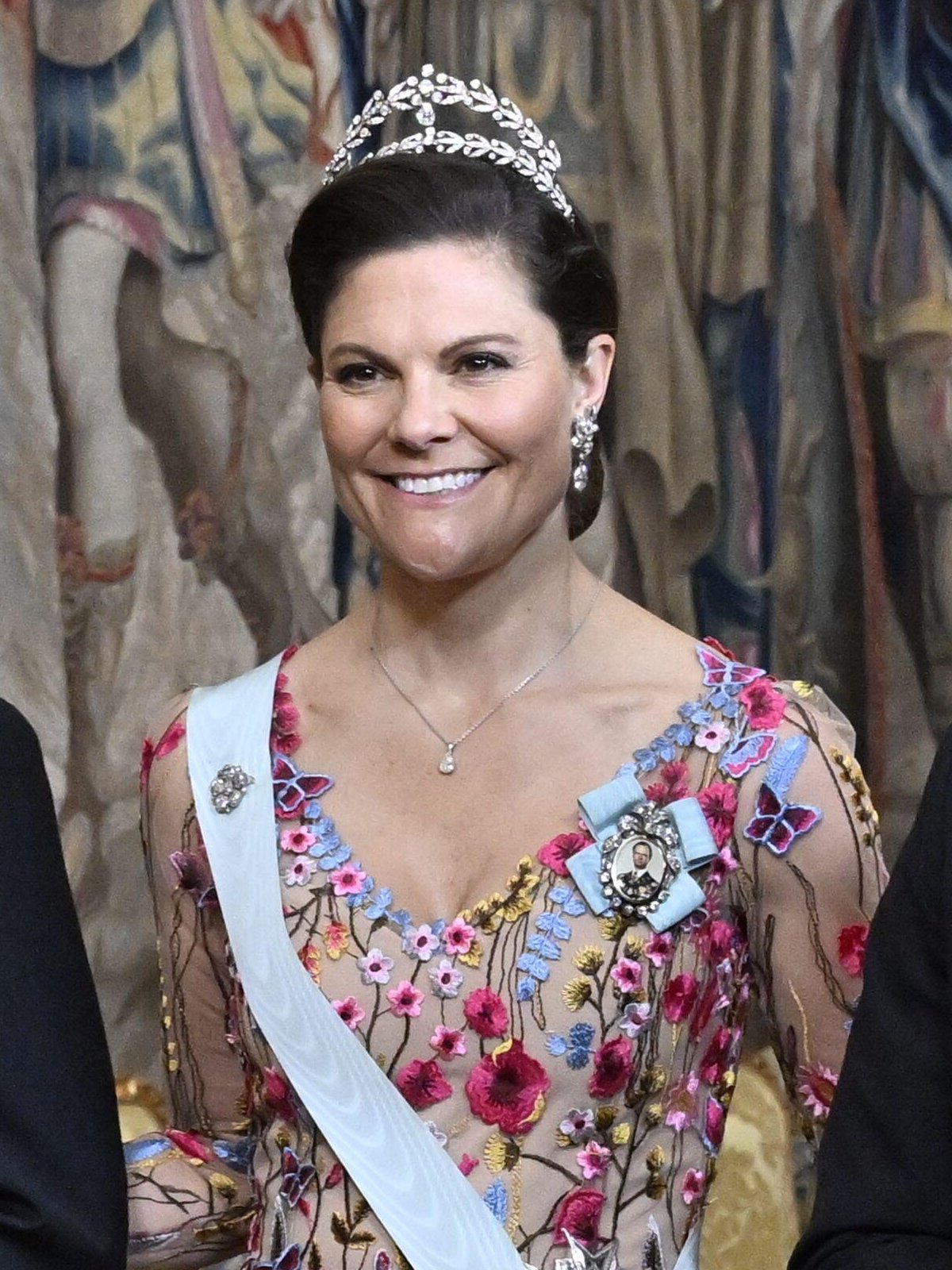 The Crown Princess of Sweden attends a representation dinner at the Royal Palace in Stockholm on March 19, 2025 (Jonas Ekströmer/TT News Agency/Alamy)