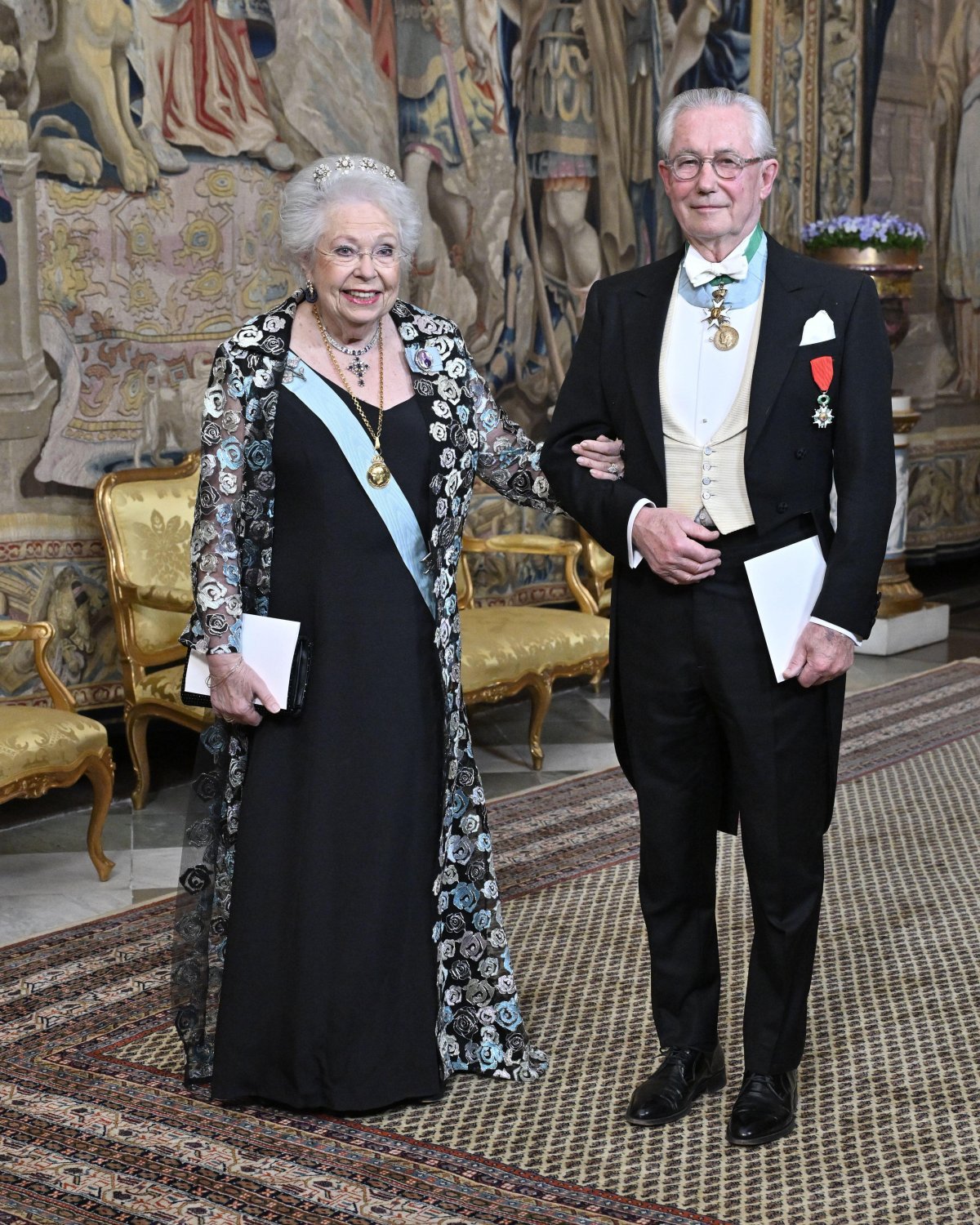 Princess Christina and Tord Magnuson attend a representation dinner at the Royal Palace in Stockholm on March 19, 2025 (Jonas Ekströmer/TT News Agency/Alamy)