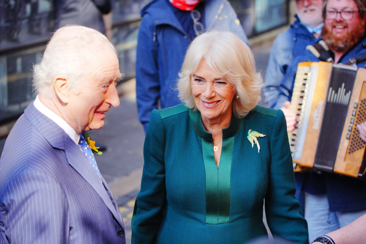 King Charles III and Queen Camilla visit Commercial Court in Belfast on March 19, 2025 (Ben Birchall/PA Images/Alamy)