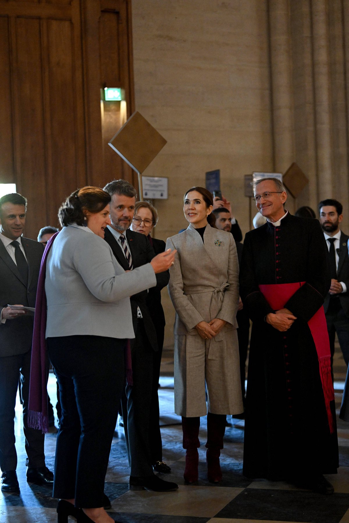 The King and Queen of Denmark visit the Cathedral of Notre Dame in Paris on April 2, 2025 (Jeanne Accorsini/Abaca Press/Alamy)