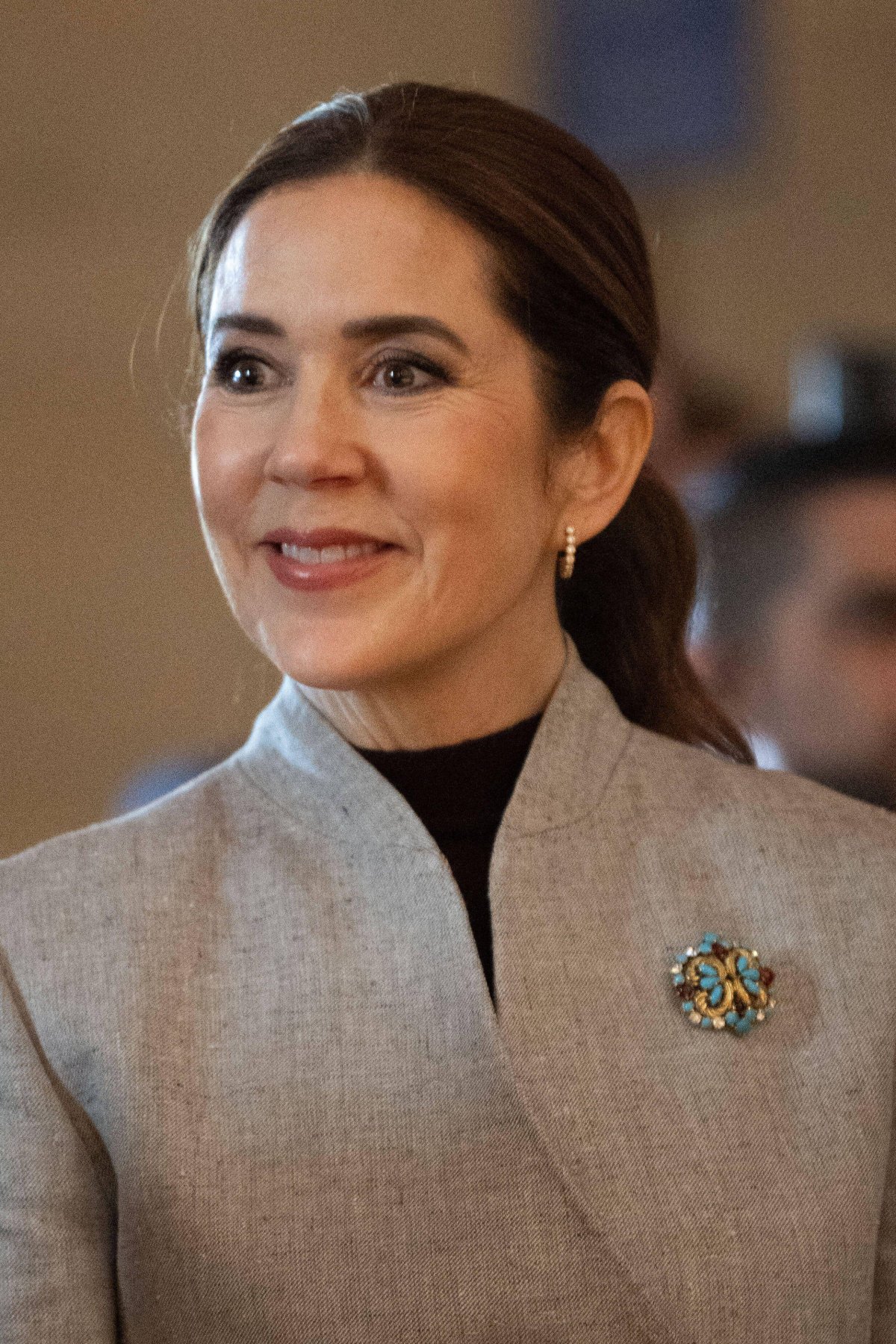 The Queen of Denmark visits the Cathedral of Notre Dame in Paris on April 2, 2025 (Jeanne Accorsini/Abaca Press/Alamy)
