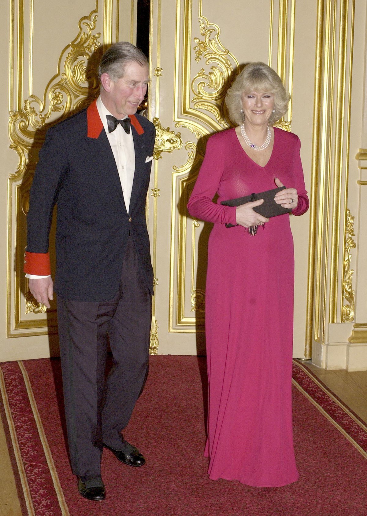 The Prince of Wales and Camilla Parker Bowles attend a dinner at Windsor Castle on February 10, 2005 (Anwar Hussein/Alamy)