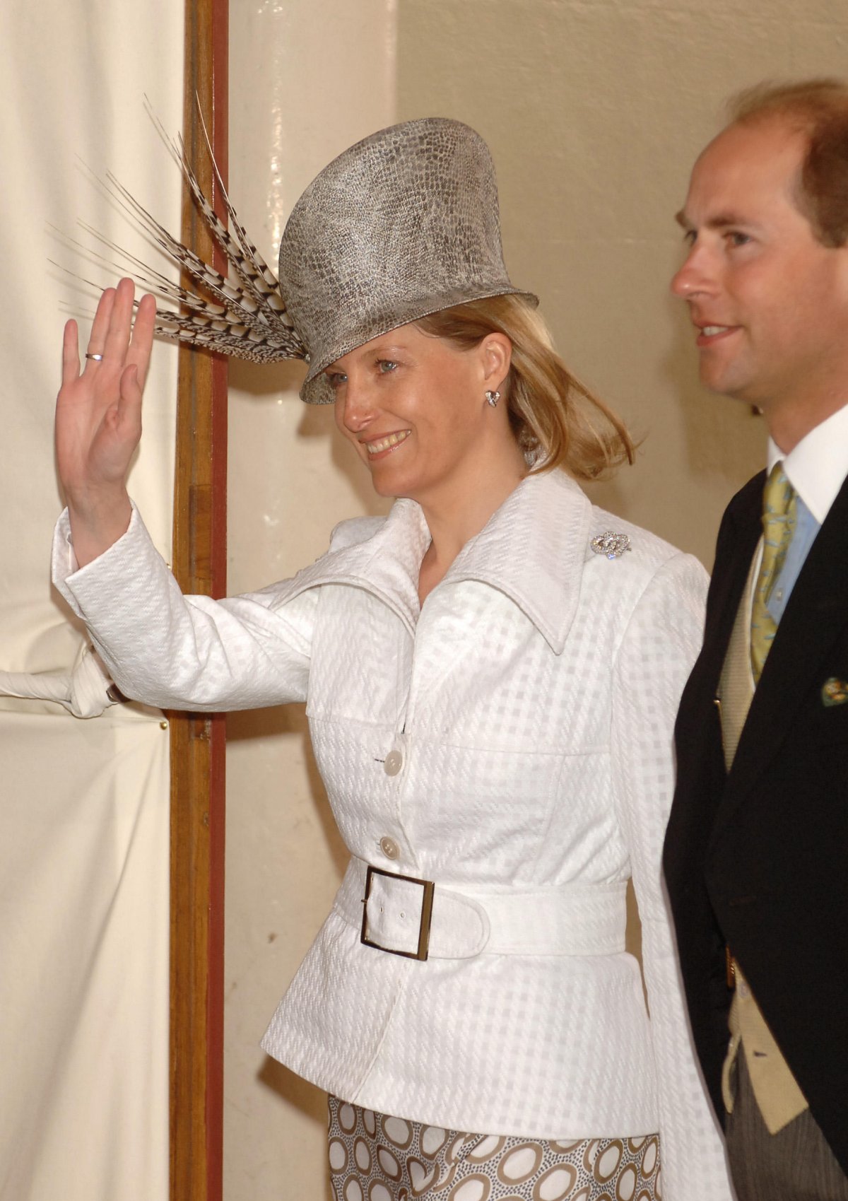 The Earl and Countess of Wessex attend the blessing of the marriage of the Prince of Wales and the Duchess of Cornwall at St. George's Chapel, Windsor on April 9, 2005 (John Stillwell/PA Images/Alamy)