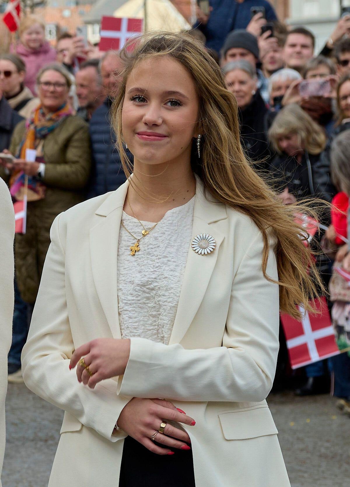 Princess Josephine of Denmark attends a celebration for Princess Isabella's upcoming eighteenth birthday in Aarhus on April 11, 2025 (Stefan Lindblom/TT News Agency/Alamy)