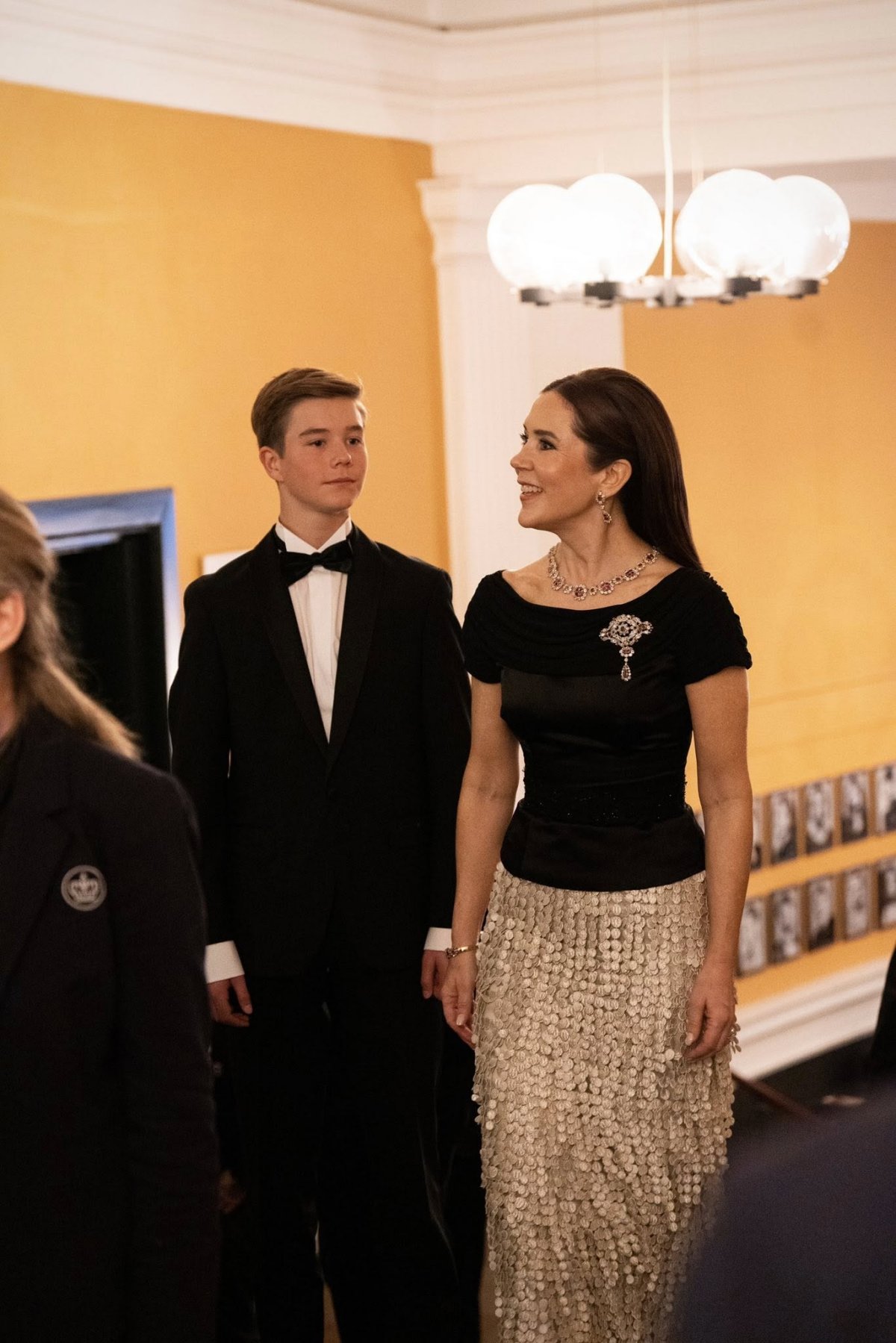 The Queen of Denmark, with Prince Vincent, attends a gala concert in honor of Princess Isabella's upcoming eighteenth birthday on April 15, 2025 (Kongehuset)