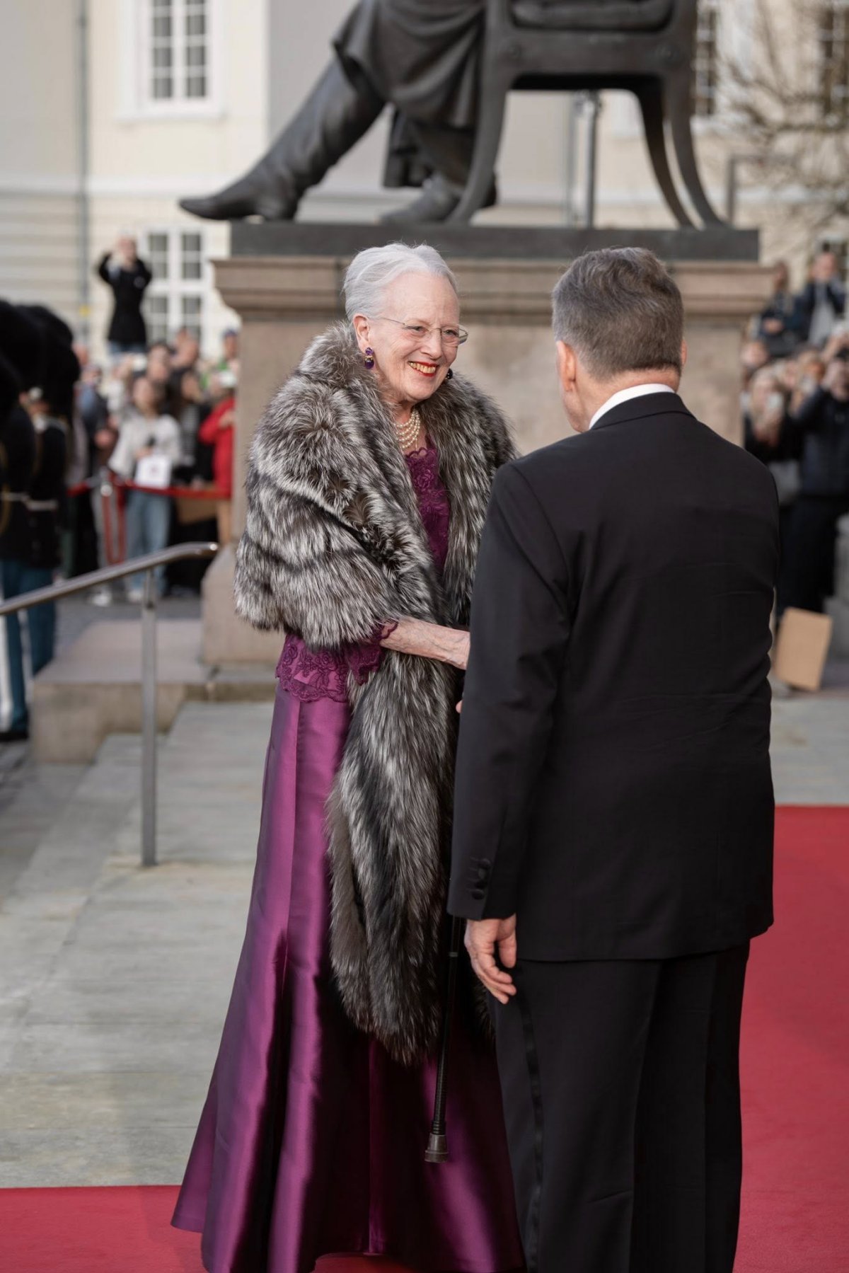 Queen Margrethe of Denmark attends a gala concert in honor of Princess Isabella's upcoming eighteenth birthday on April 15, 2025 (Kongehuset)