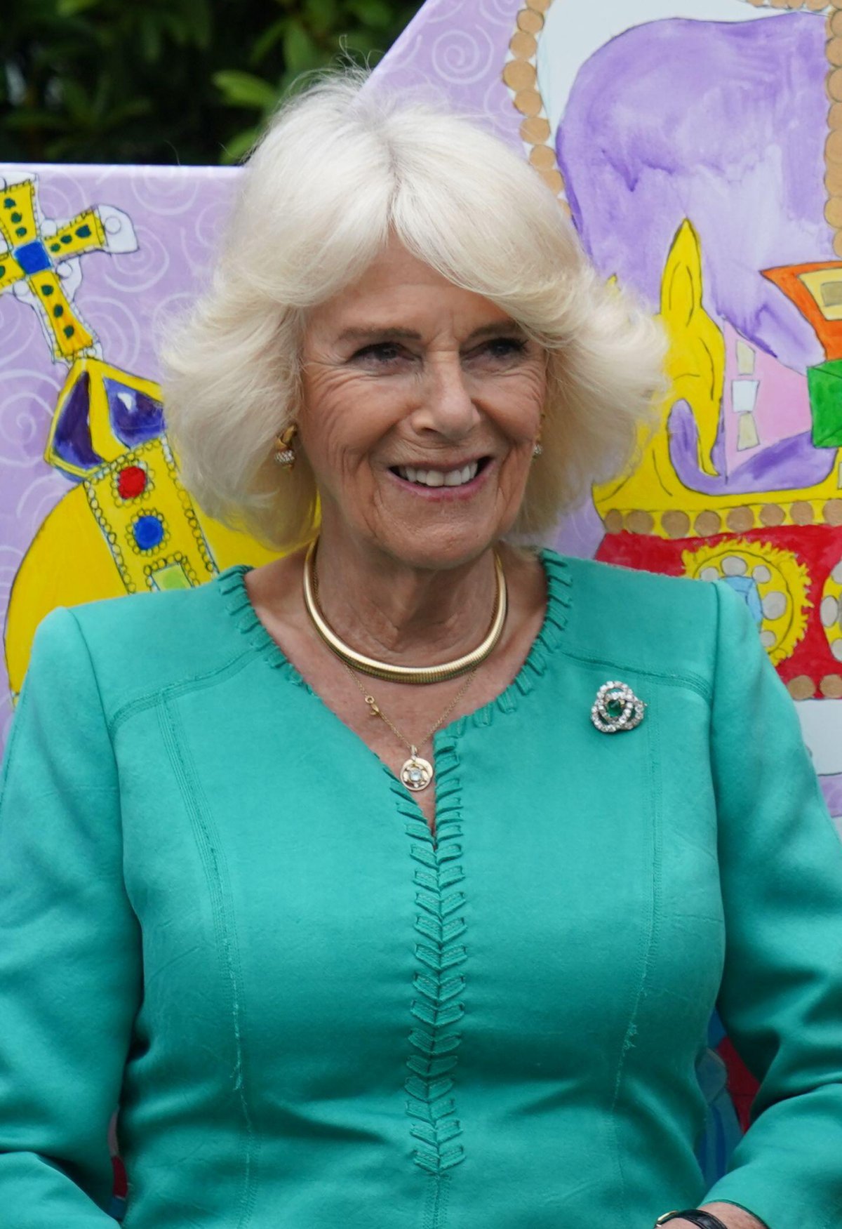 Queen Camilla is pictured at Hillsborough Castle during a two-day visit to Northern Ireland on May 24, 2023 (Brian Lawless/PA Images/Alamy)