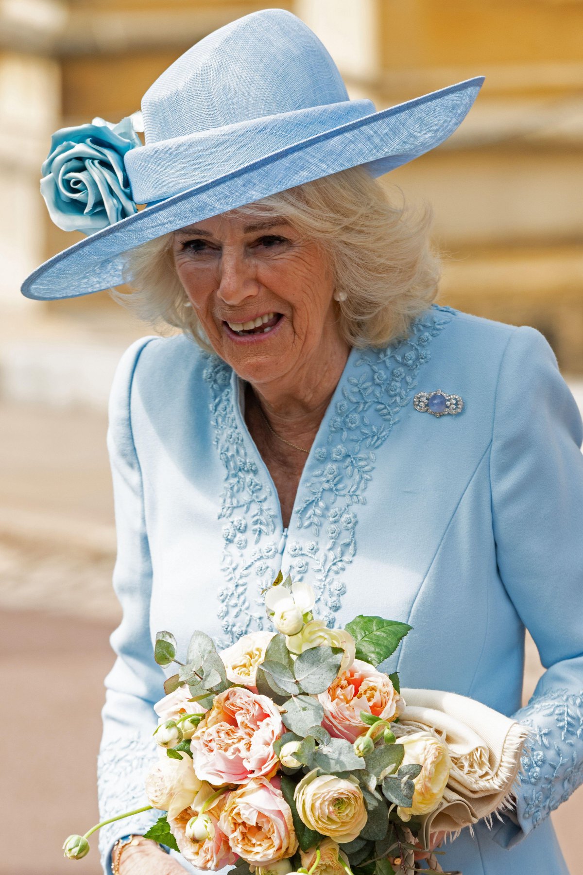 Queen Camilla attends an Easter Sunday service at St. George's Chapel, Windsor on April 20, 2025 (Raymond Tang/Alamy)