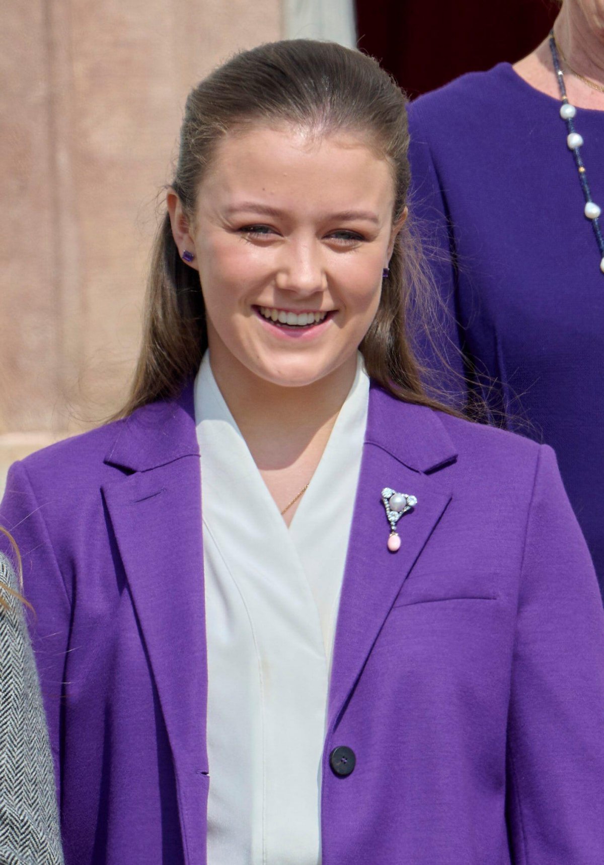 Princess Isabella of Denmark celebrates Queen Margrethe's 85th birthday at Fredensborg Palace on April 16, 2025 (Stefan Lindblom/TT News Agency/Alamy)