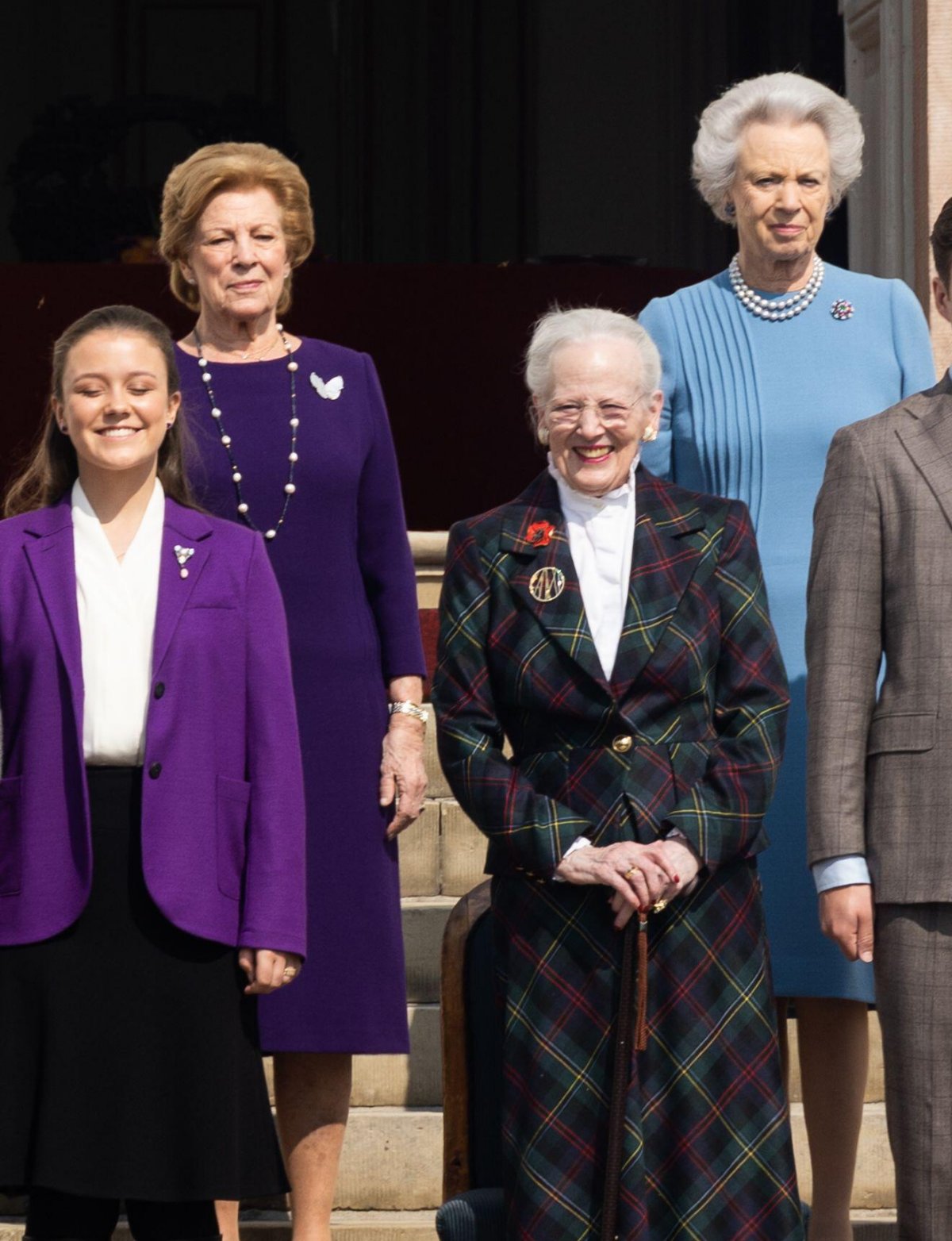 Members of the Danish royal family gather to celebrate Queen Margrethe's 85th birthday at Fredensborg Palace on April 16, 2025 (SOPA Images Limited/Alamy)