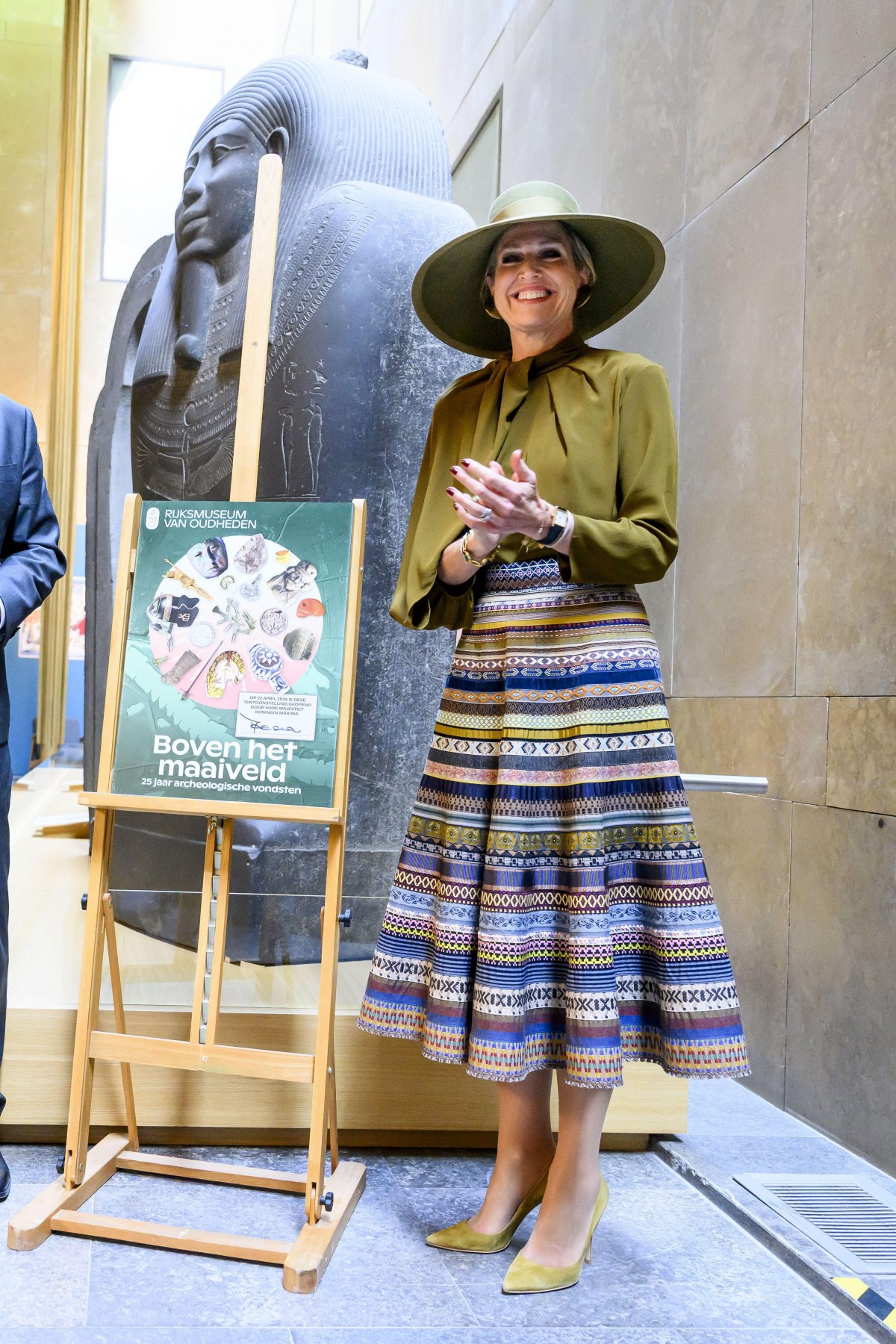 The Queen of the Netherlands attends the official opening of a new exhibition at the National Museum of Antiquities in Leiden on April 22, 2025 (Patrick van Emst/NLBeeld/Alamy)
