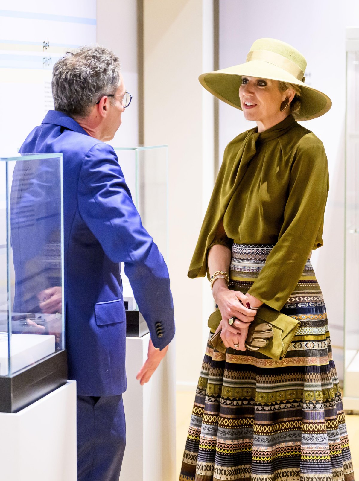 The Queen of the Netherlands attends the official opening of a new exhibition at the National Museum of Antiquities in Leiden on April 22, 2025 (Patrick van Emst/NLBeeld/Alamy)