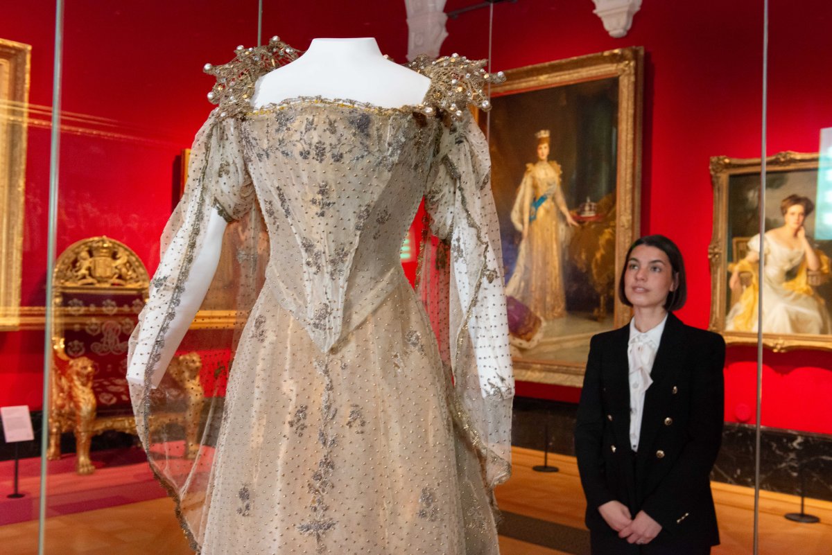 Queen Alexandra's coronation dress is displayed at the King's Gallery, Buckingham Palace, 2025 (© Royal Collection Enterprises Limited 2025 | Royal Collection Trust)