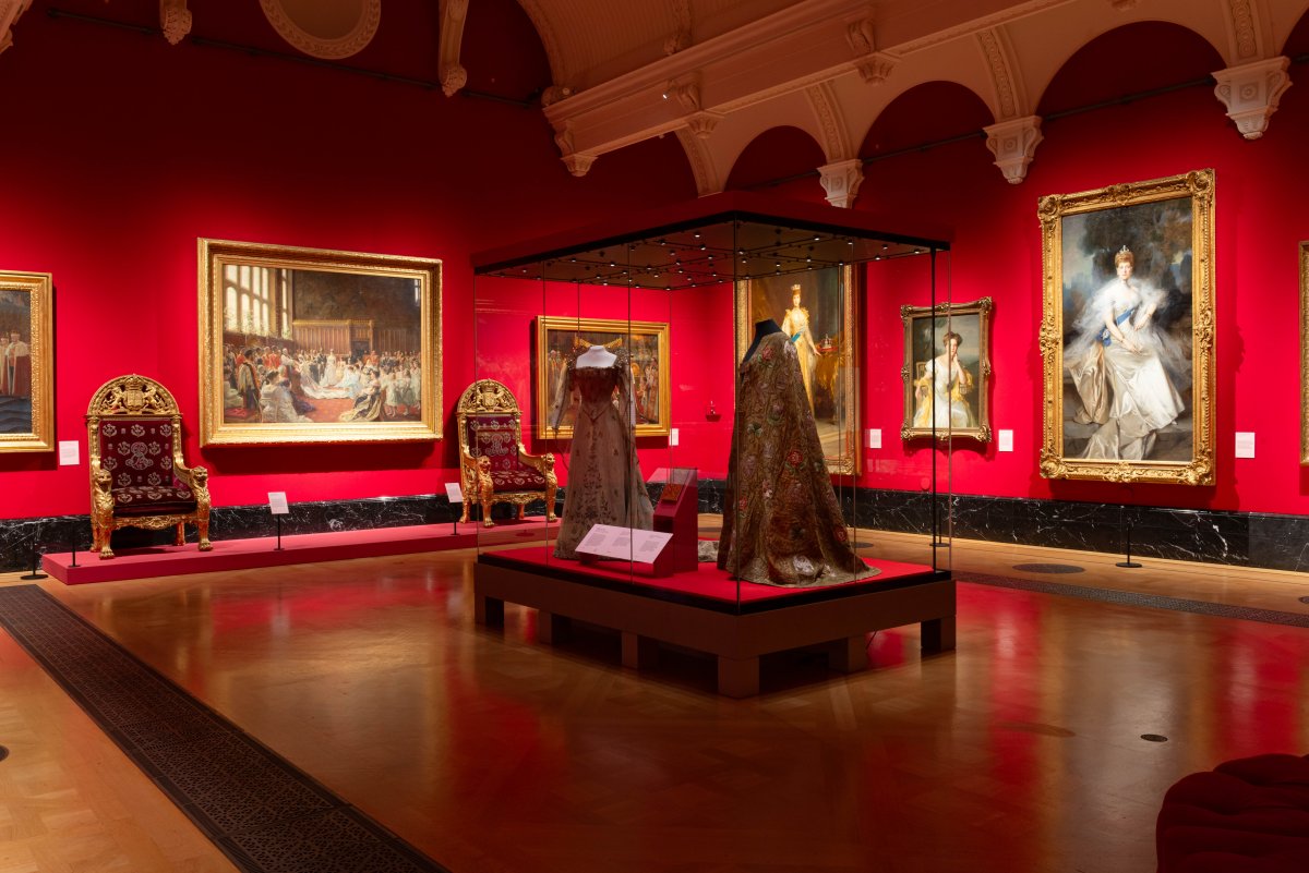Queen Alexandra's coronation dress is displayed at the King's Gallery, Buckingham Palace, 2025 (© Royal Collection Enterprises Limited 2025 | Royal Collection Trust)