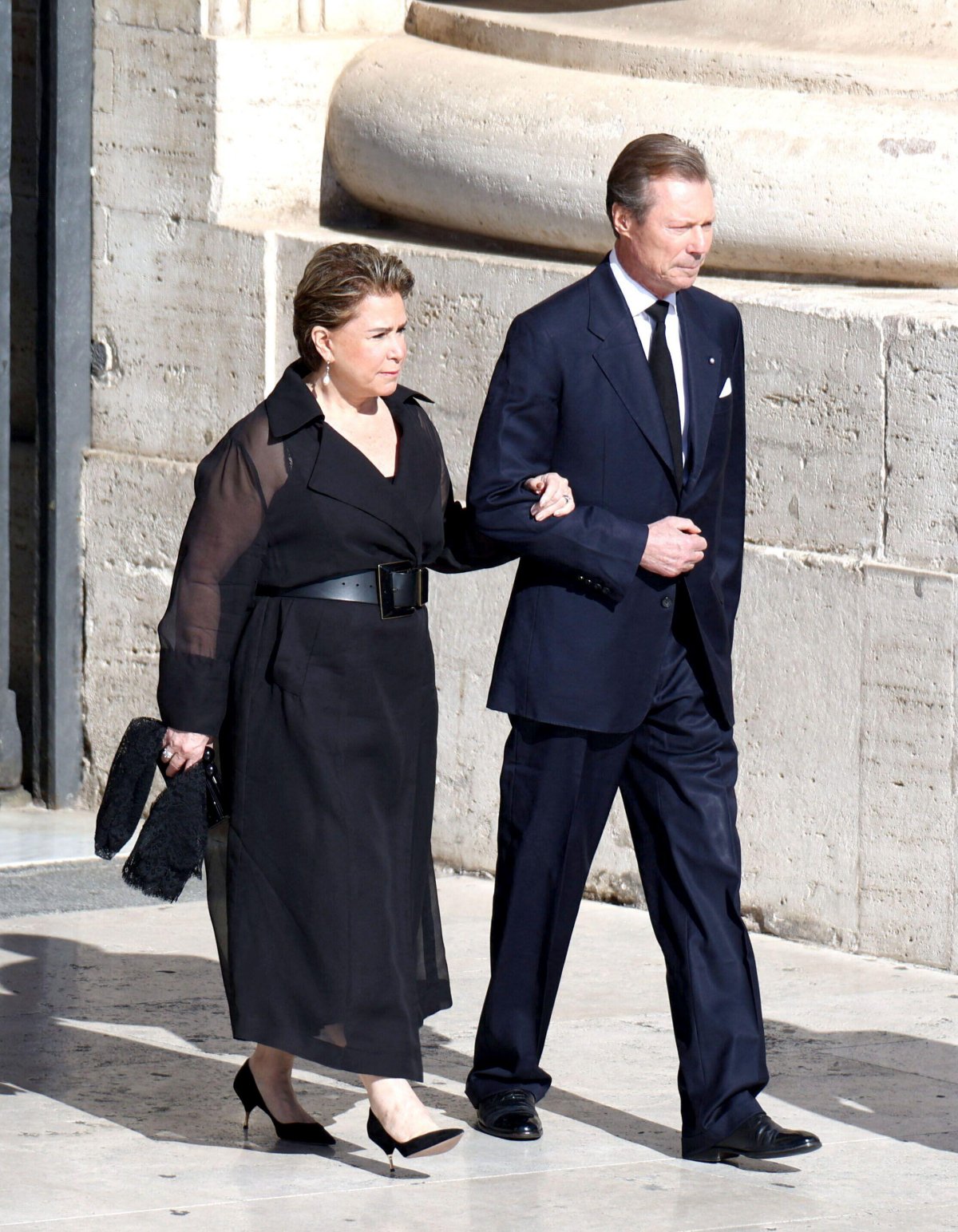The Grand Duke and Grand Duchess of Luxembourg attend the funeral of Pope Francis in St. Peter's Square at the Vatican on April 26, 2025 (Raphael Lafargue/Abaca Press/Alamy)