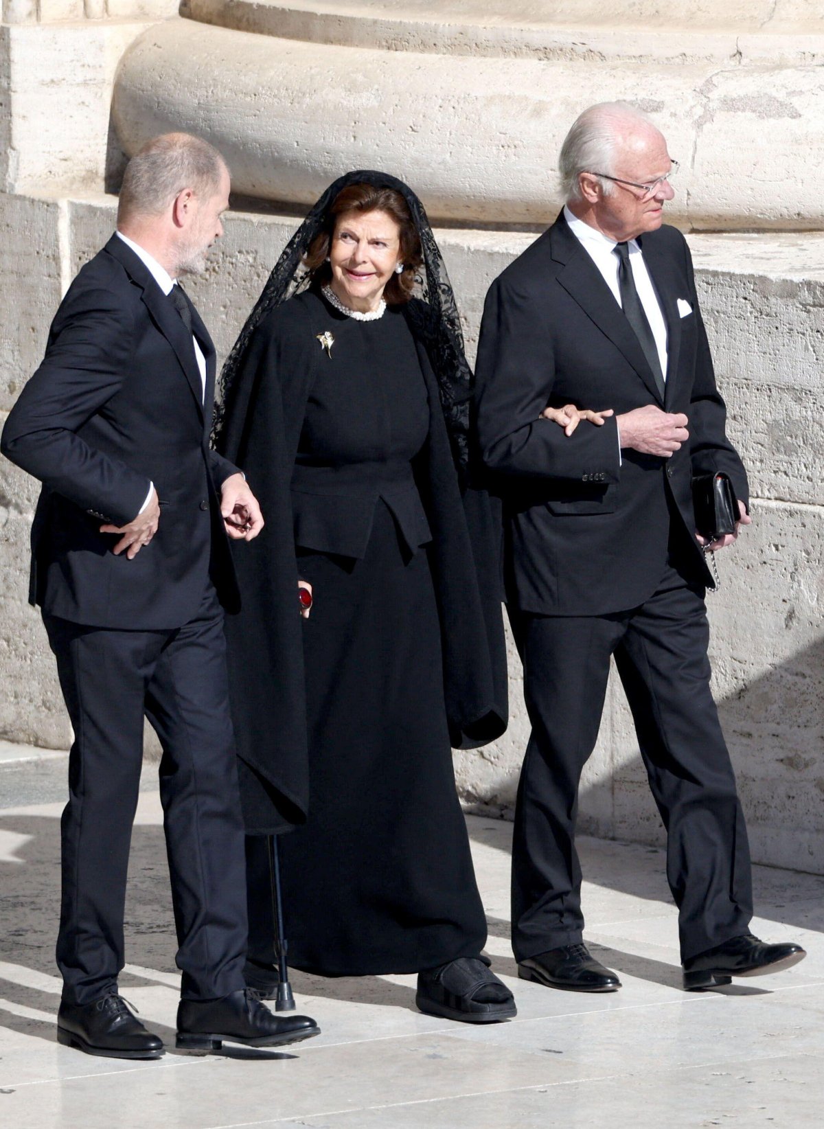 The King and Queen of Sweden attend the funeral of Pope Francis in St. Peter's Square at the Vatican on April 26, 2025 (Raphael Lafargue/Abaca Press/Alamy)