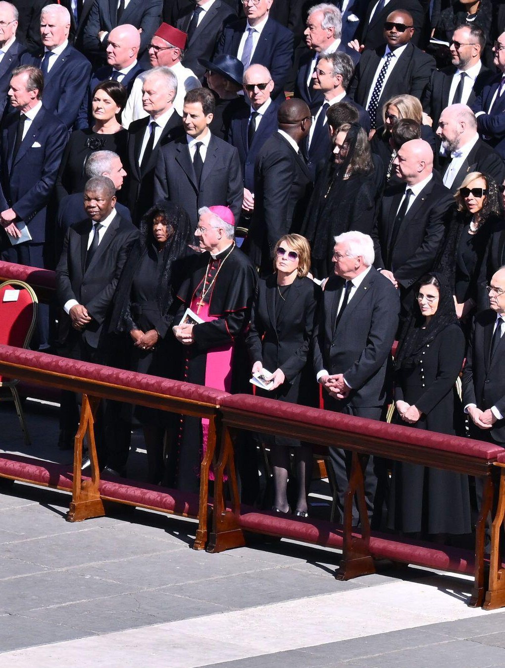 Dignitaries, including the Hereditary Prince and Princess of Liechtenstein, attend the funeral of Pope Francis in St. Peter's Square at the Vatican on April 26, 2025 (IPA/Alamy)